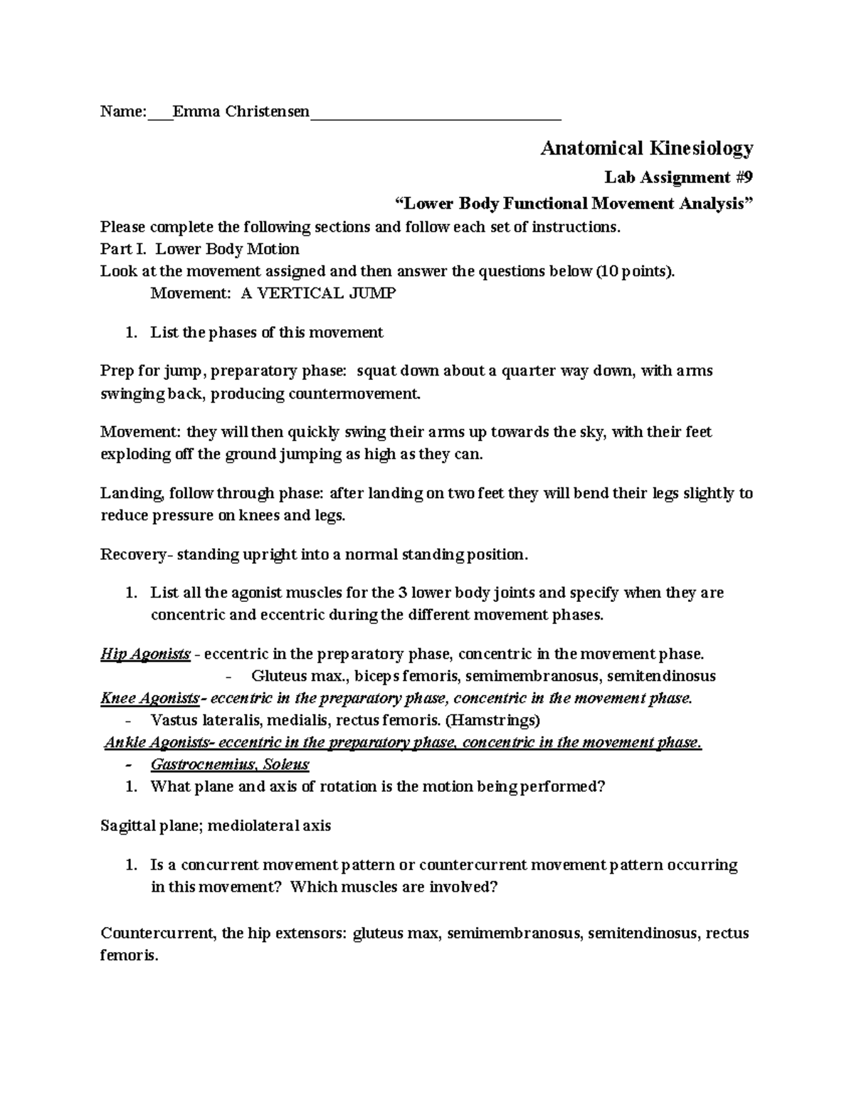 Lab 9 - Google Docs - USU Kinesiology Anatomy. Lab 9 with questions and ...