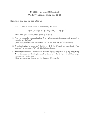 Tutorial 8 - Lecturer: Stephen Stackhouse - SOEE2041 - Advanced ...