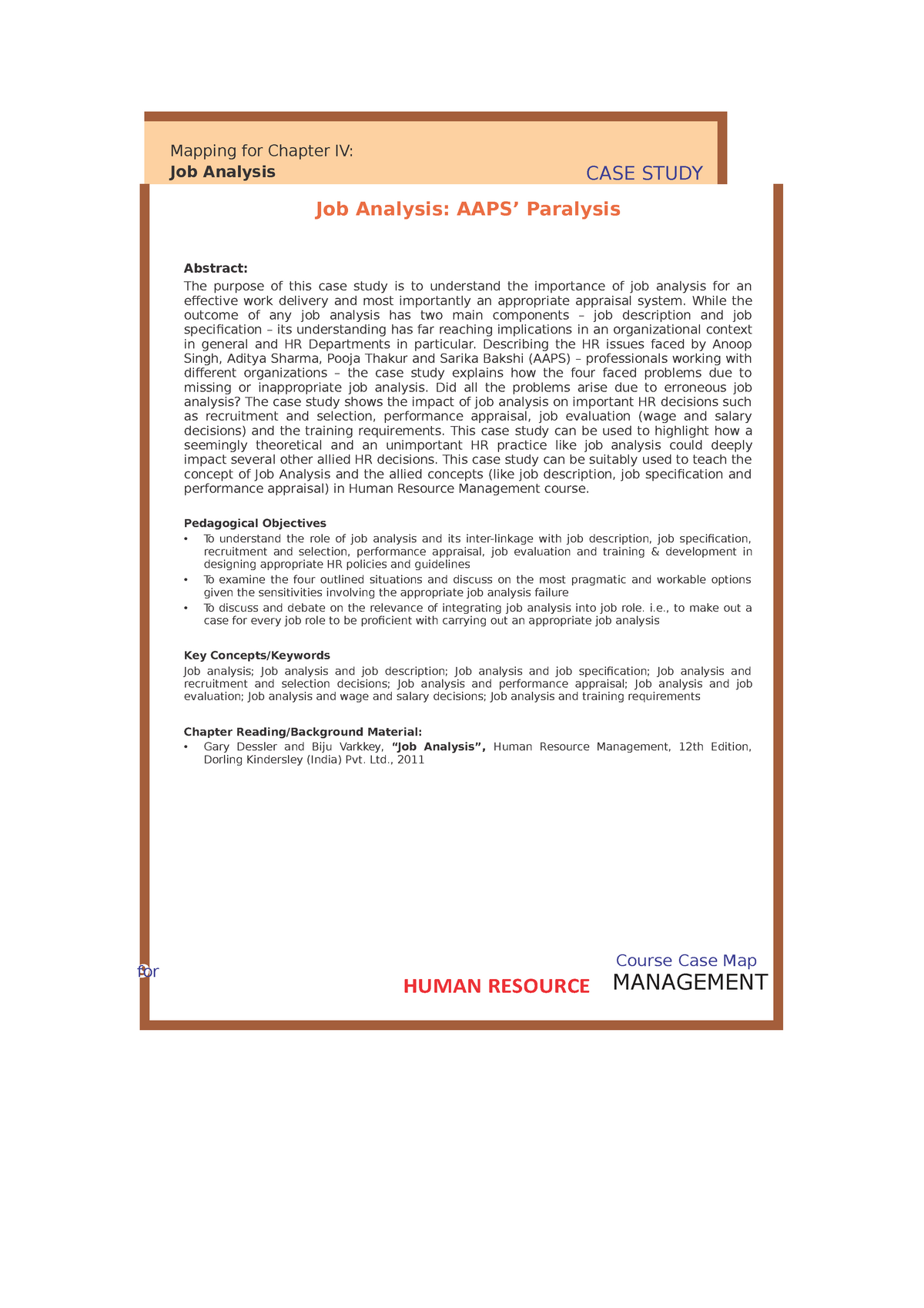 job analysis case study pdf