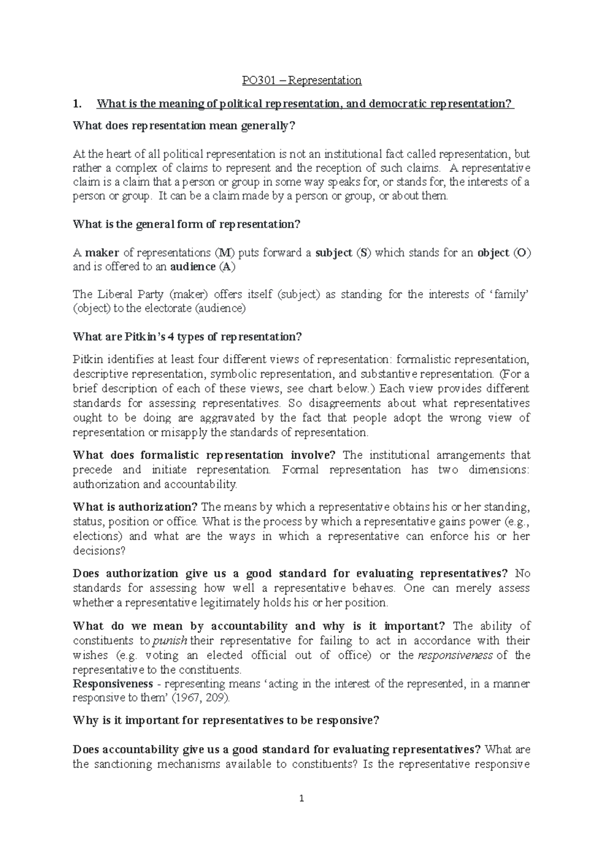 Political Representation and Democratic Representation: Meaning and ...