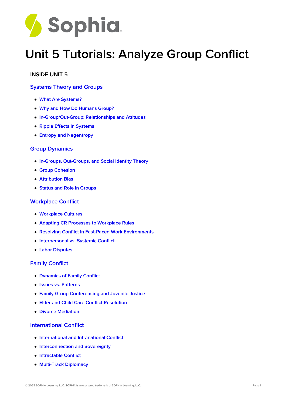 Unit 5 Tutorials Analyze Group Conflict Unit 5 Tutorials Analyze