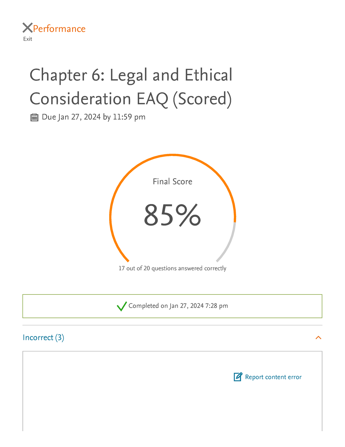 Ch 6 - EAQ Ch 6 - ####### Exit Performance Chapter 6: Legal And Ethical ...