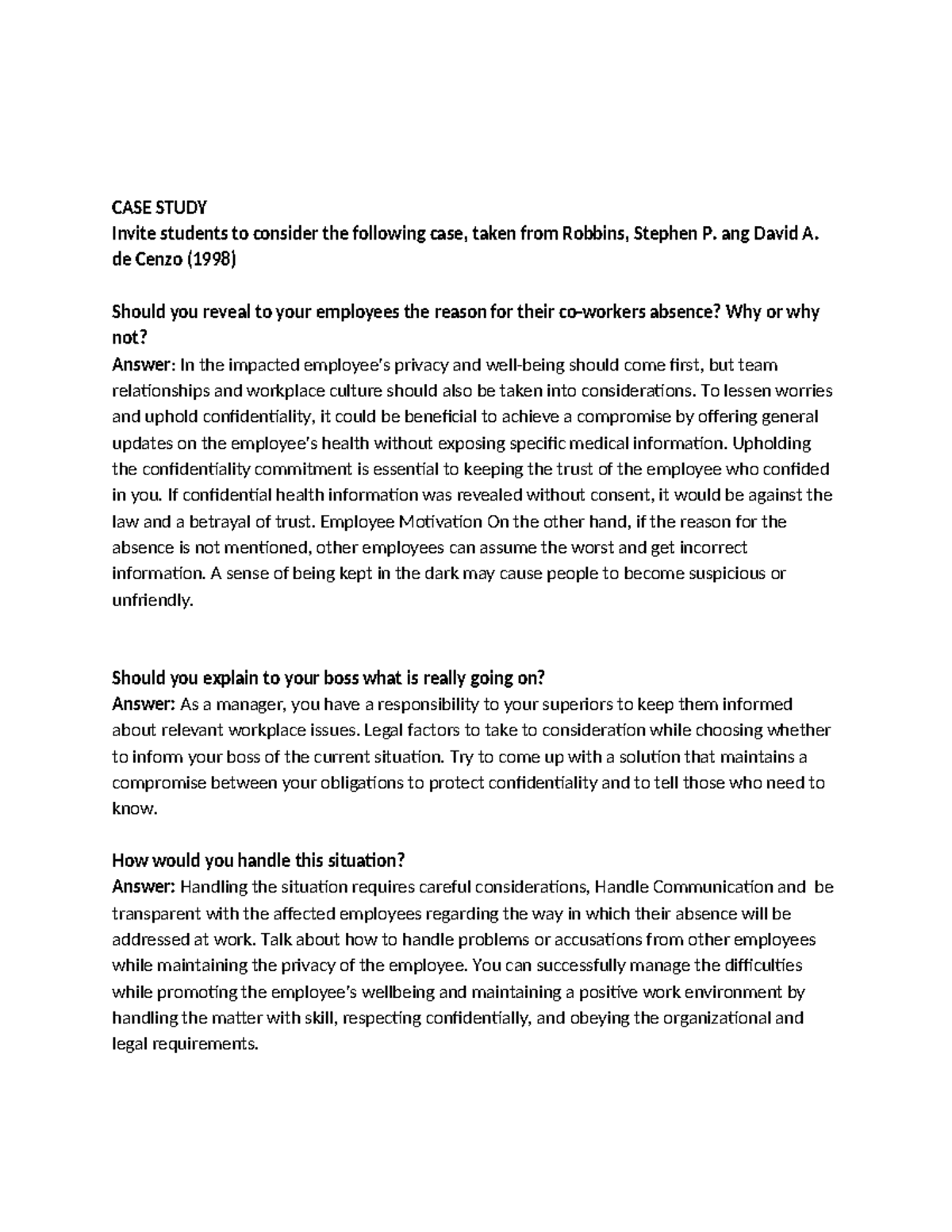 BESR 6&7 ACTIVITY - CASE STUDY Invite students to consider the