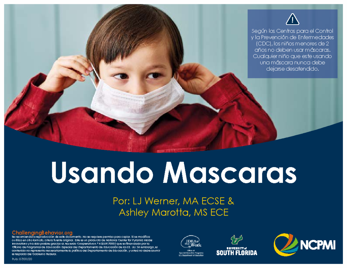 WearingMasks Story SPanish Usando Mascaras Por LJ Werner, MA ECSE & Ashley Marotta, MS ECE