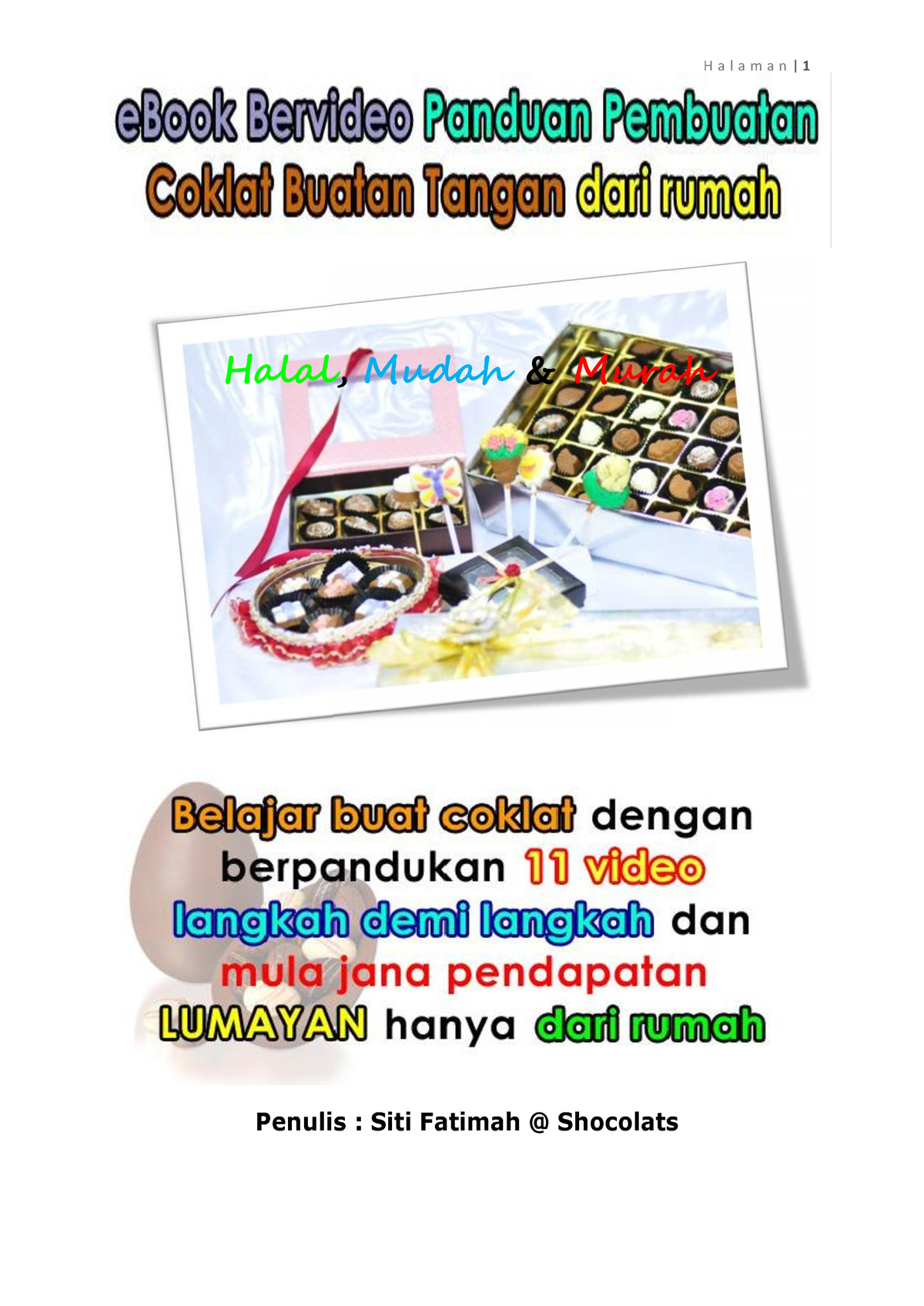 E Book Bervideo Panduan Pembuatan Coklat Buatan Tangan Dari Rumah ...