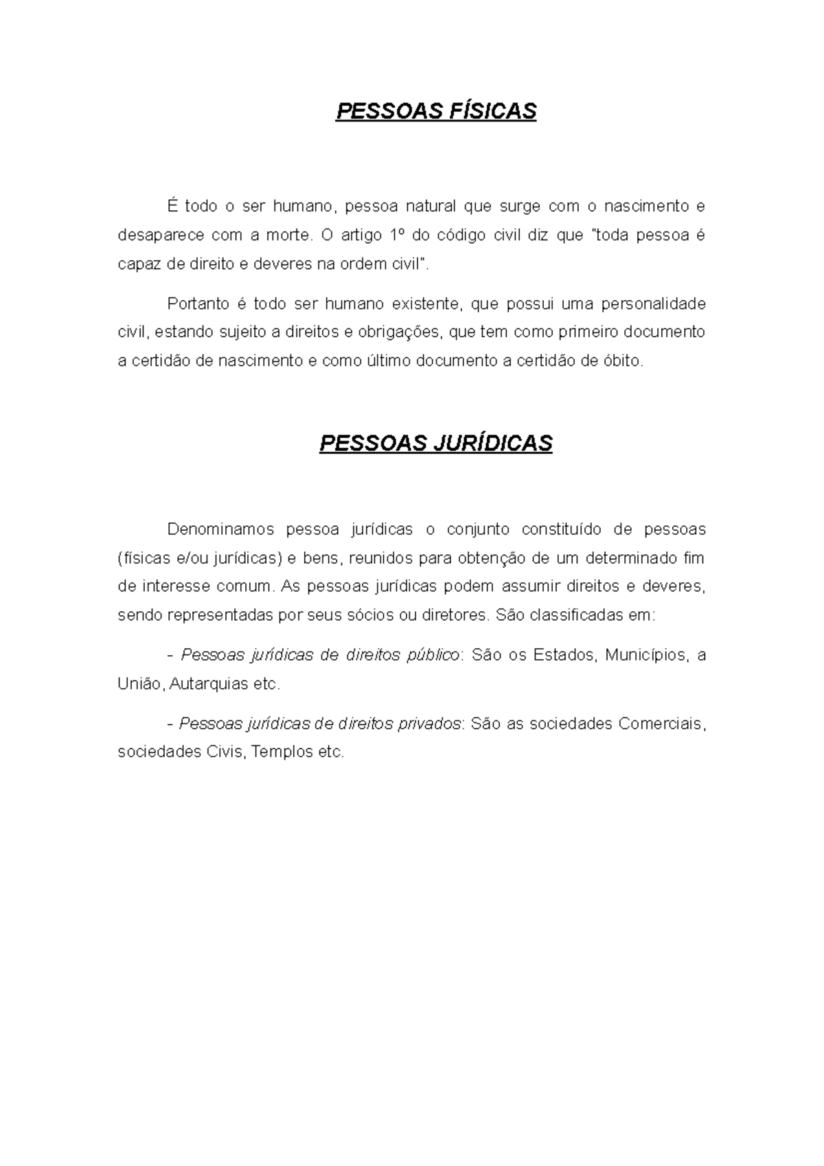 Pessoas fisicas e juridicas - PESSOAS todo o ser humano, pessoa natural ...