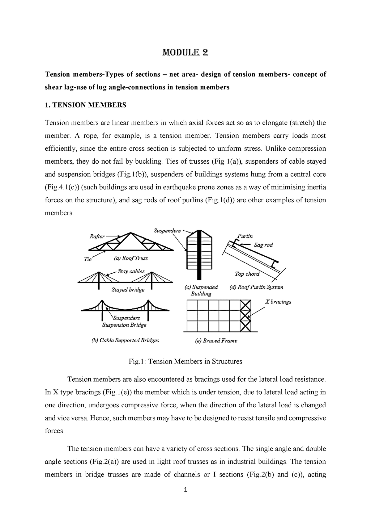 CE401-Design Of Steel Structures Module 2 - MODULE 2 Tension Members ...