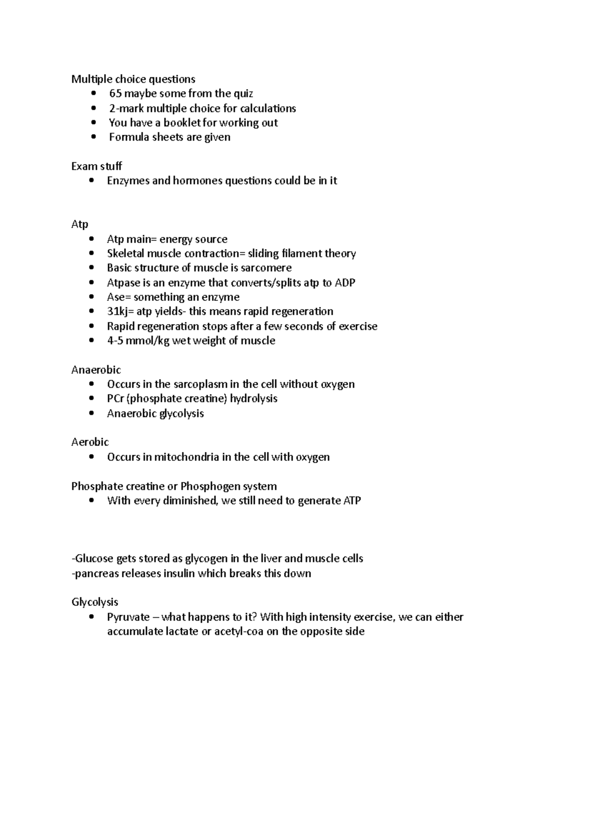 Exam Revision Multiple Choice Questions 65 Maybe Some From The Quiz 2 mark Multiple Choice For 