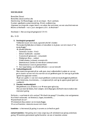 Sociologie Nota S Studocu