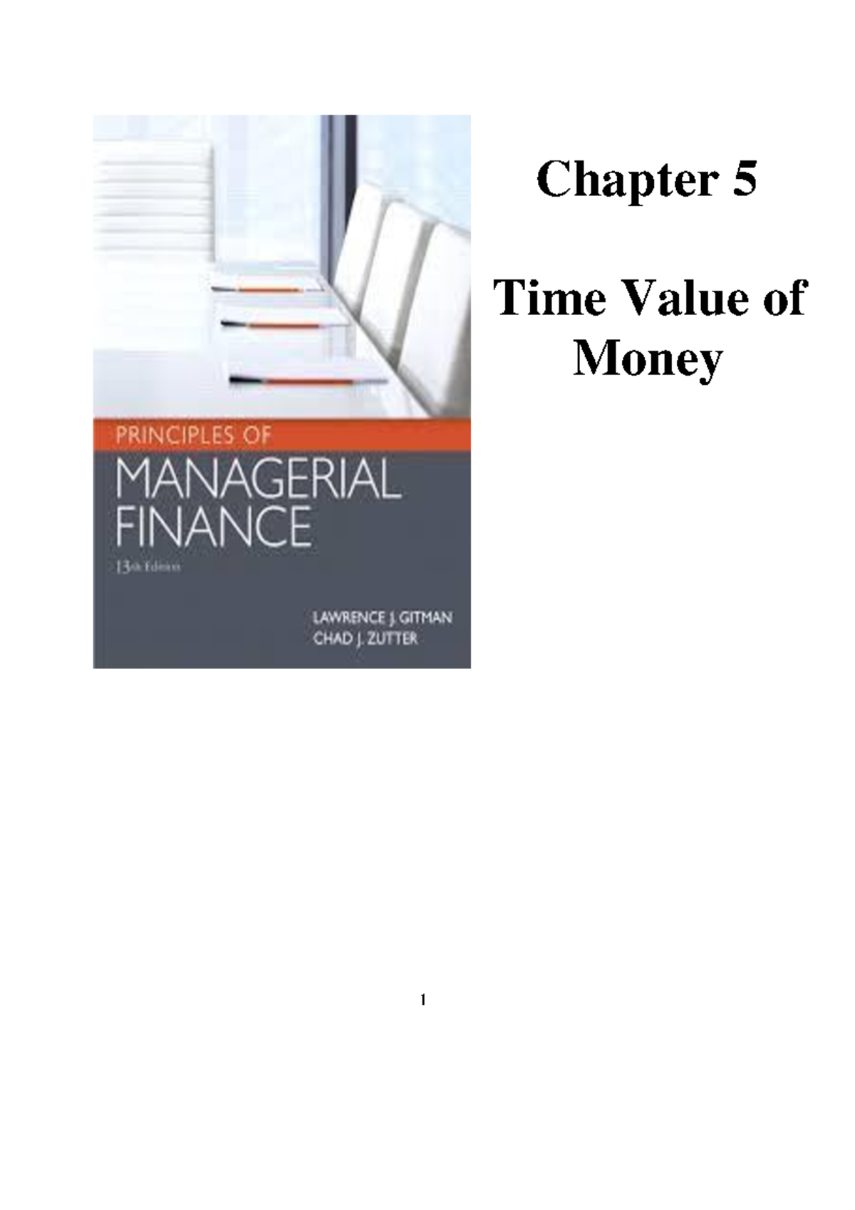 Ch5 - Time Value Of Money - Chapter 5 Time Value Of Money The Concept ...