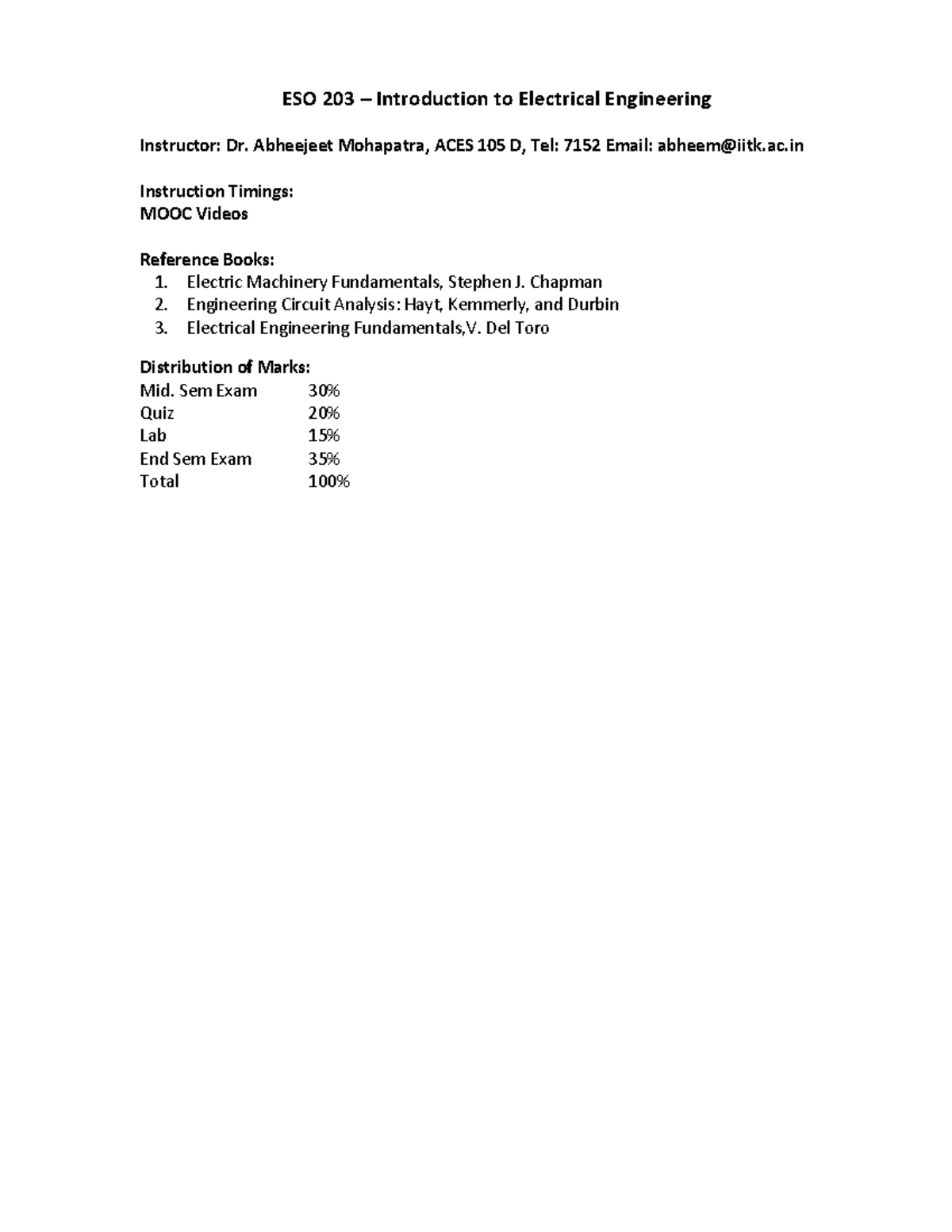 Laboratorymanual 15638 - ESO 203 – Introduction To Electrical ...