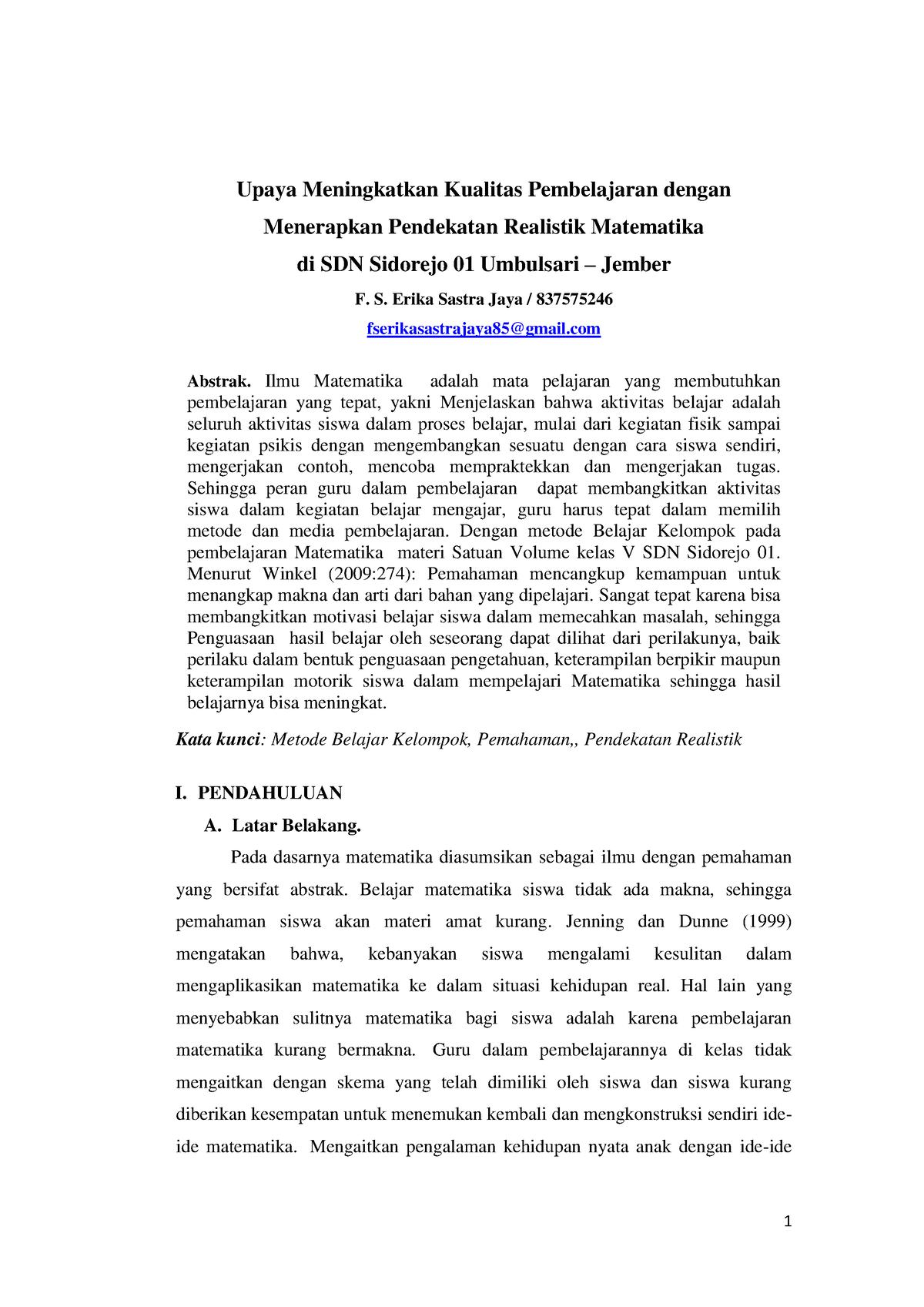 Upaya Meningkatkan Kualitas Pembelajaran Dengan Menerapkan Pendekatan ...