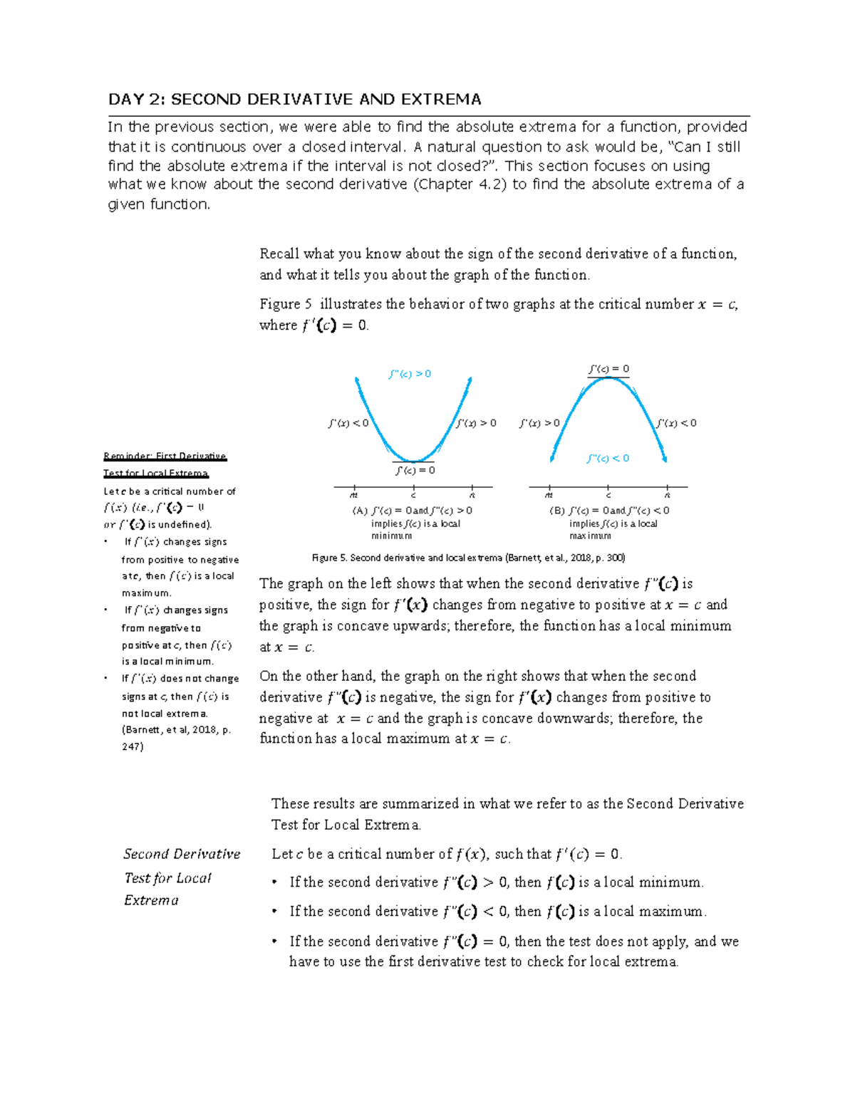 Day 2 Absolute Maxima And Minima Handout - DAY 2: SECONDDERIVATIVEAND ...