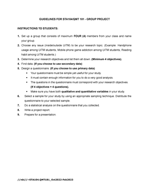 sta104 group assignment questionnaire