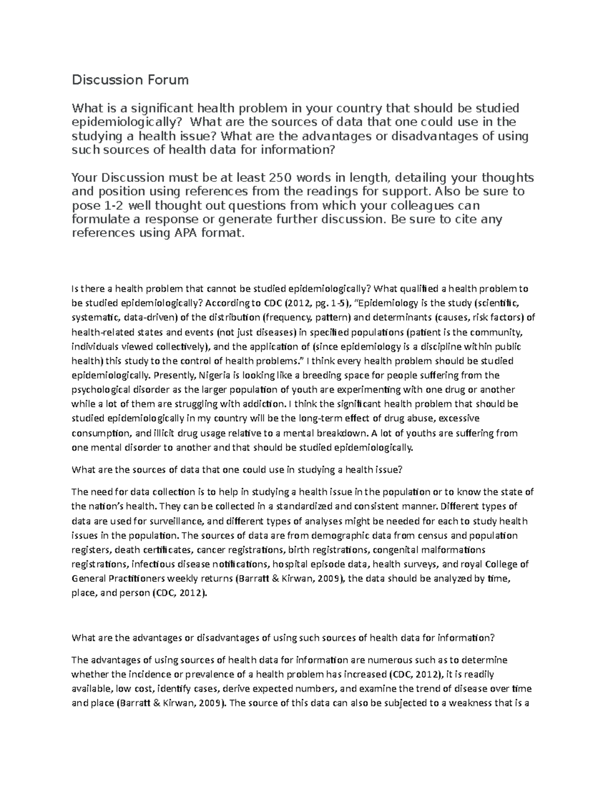 DF WEEK Eight - DISCUSSION FORUM - Discussion Forum What is a ...
