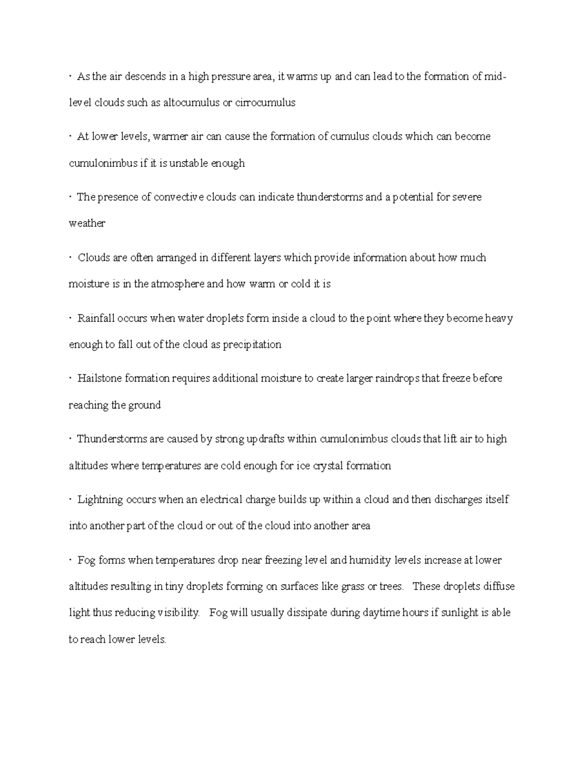 The Weather Cycle 2 · As the air descends in a high pressure area, it