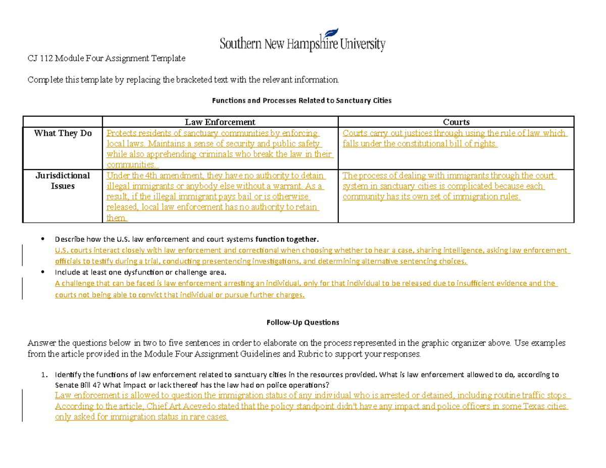 CJ 112 Module Four Assignment Template - CJ 112 Module Four Assignment ...