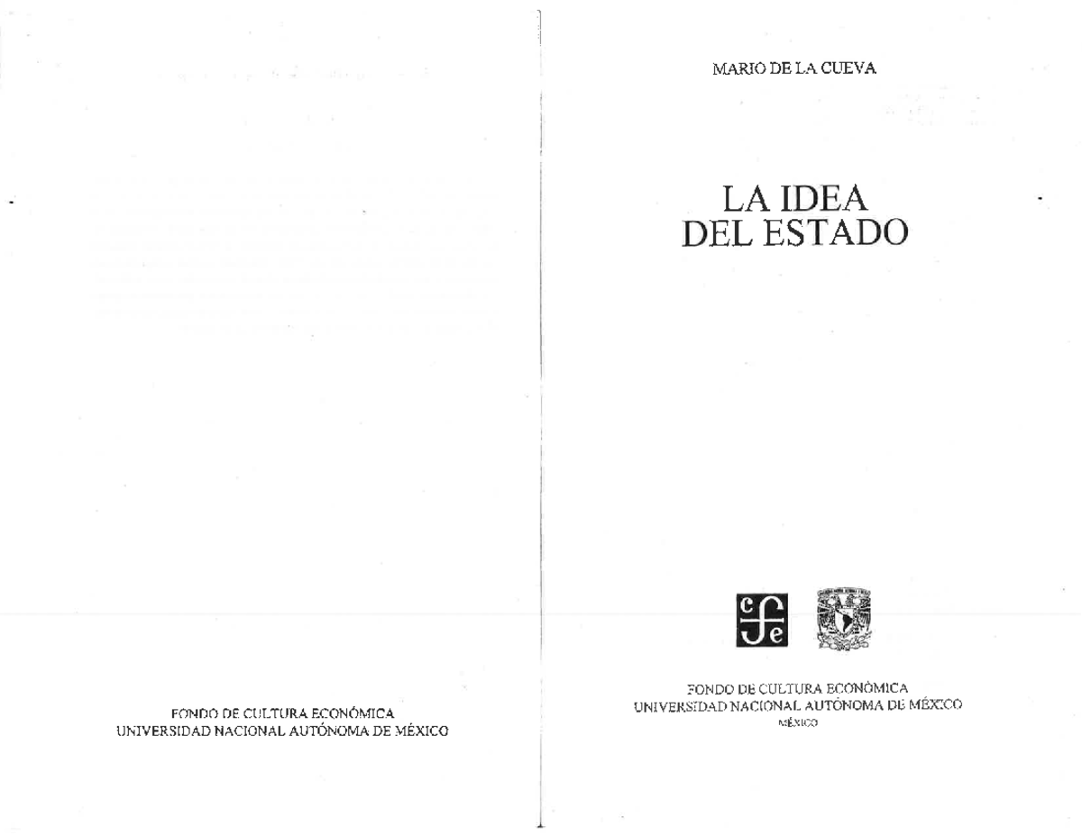 Mario de la Cueva - La idea del Estado. (1996, Fondo de Cultura