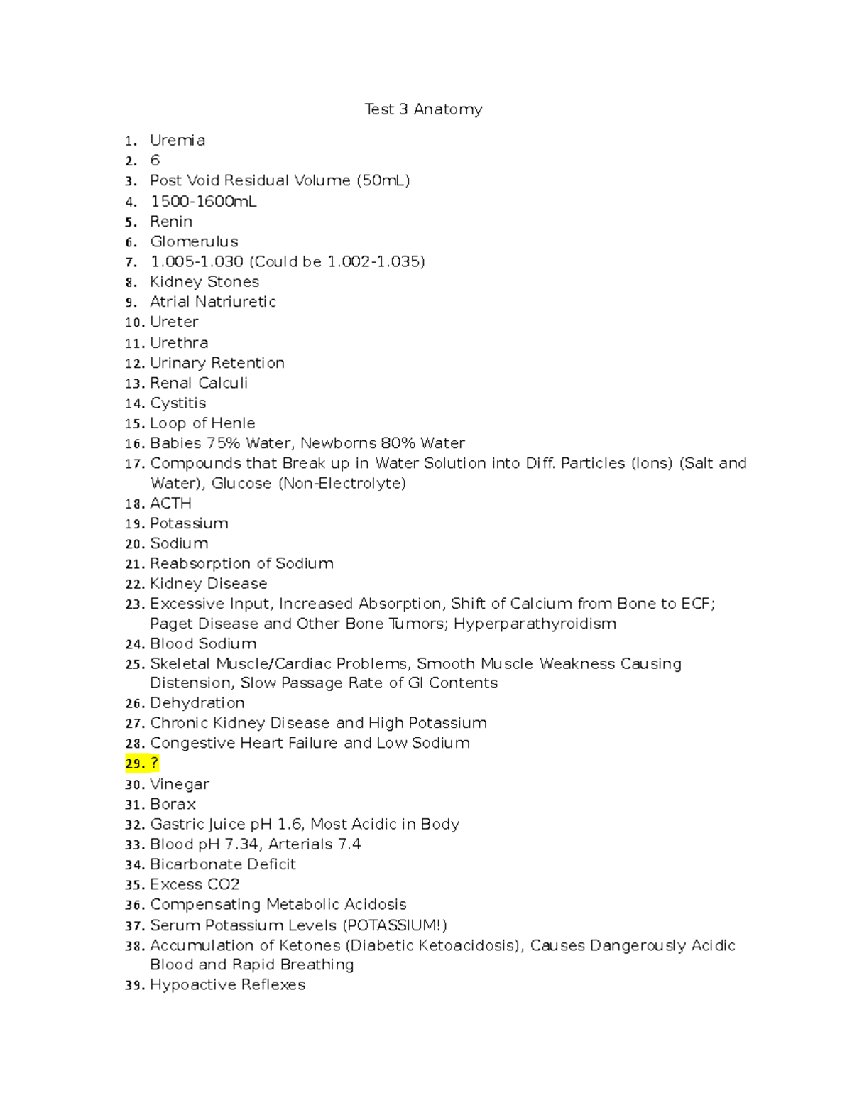Test 3 Anatomy exam focus study PN109A Lincoln Tech Studocu