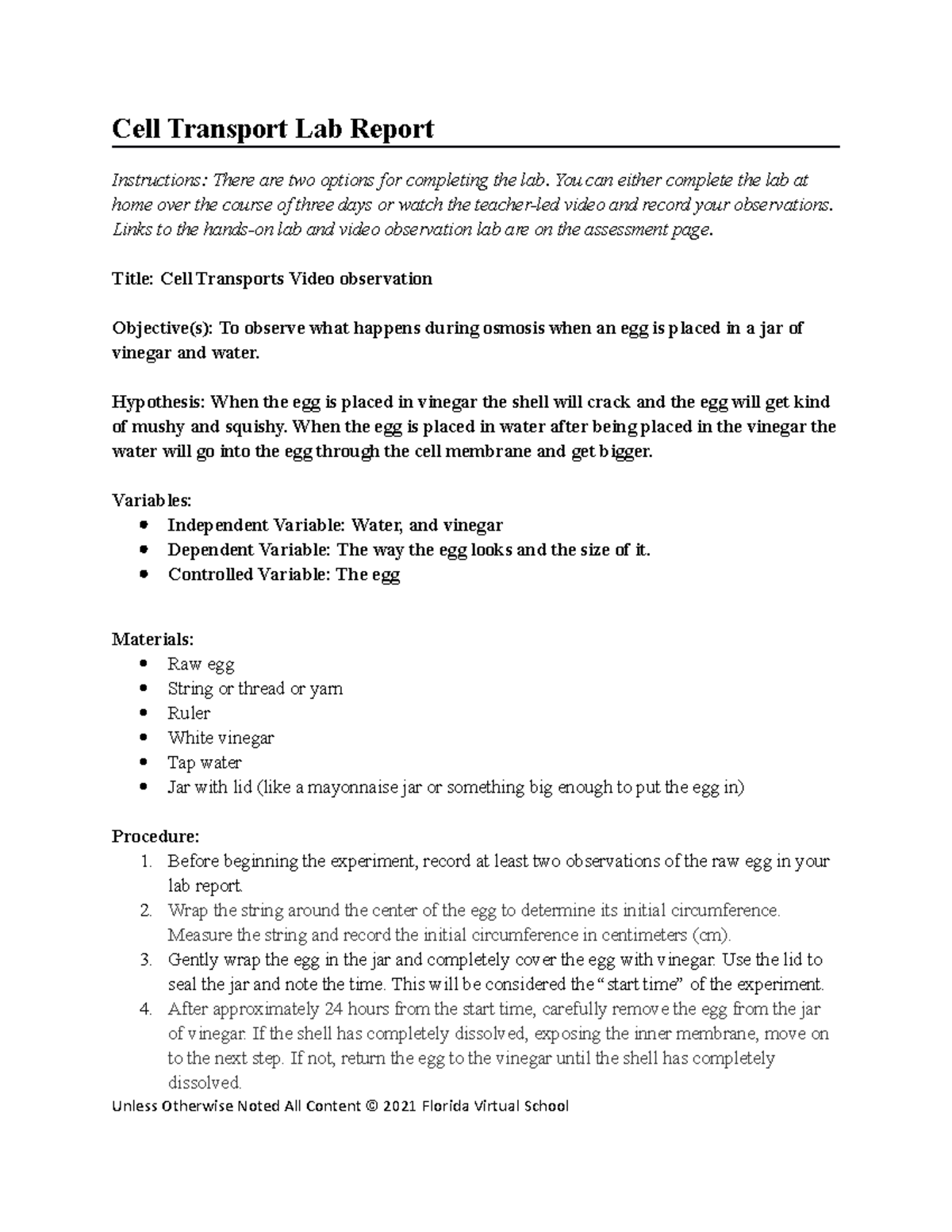 02 04 cell transport lab report Cell Transport Lab Report