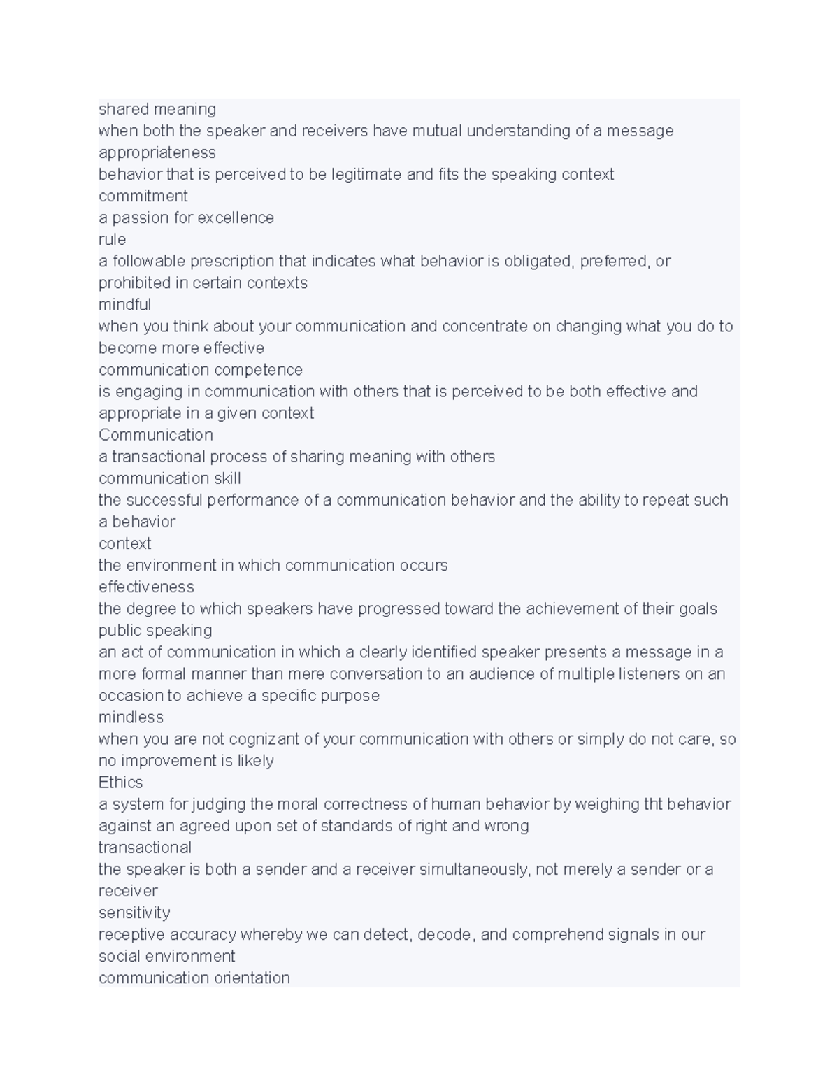 Comm1 - You can use these vocab words to study for the final. - shared ...