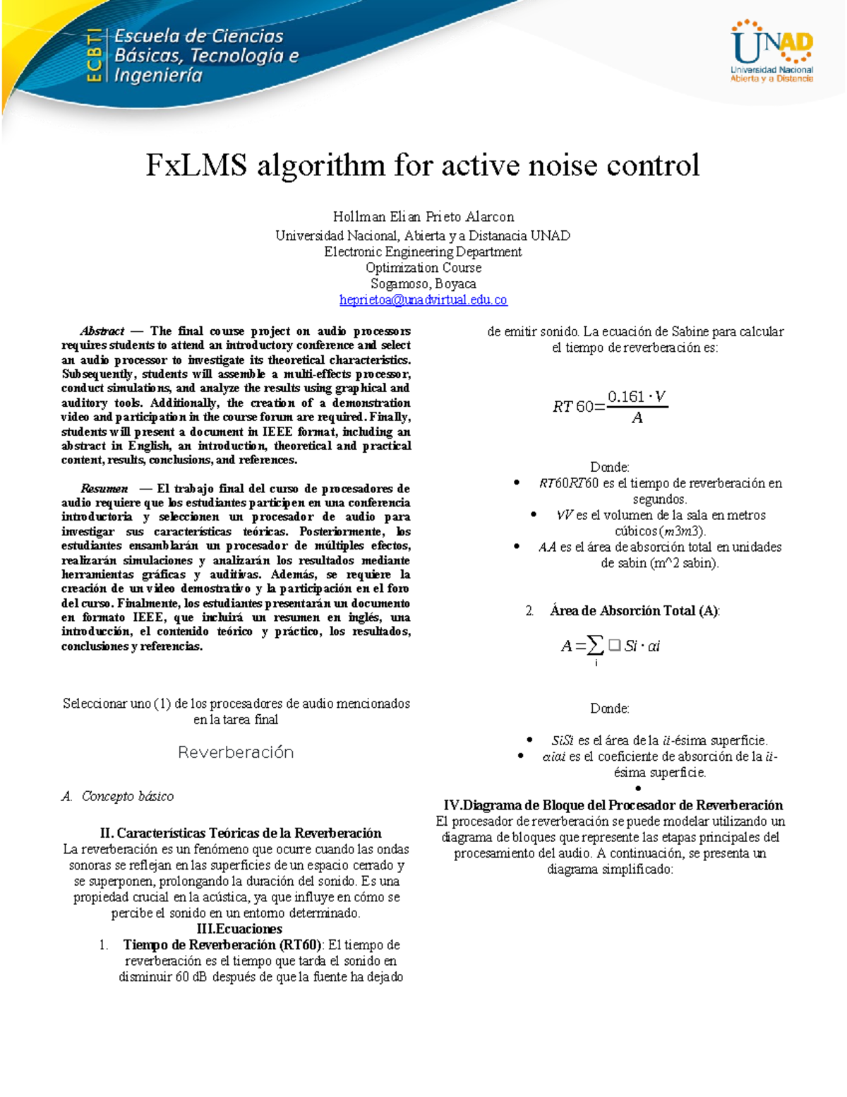 Final Prosesamiento - matematica nada mas - FxLMS algorithm for active ...