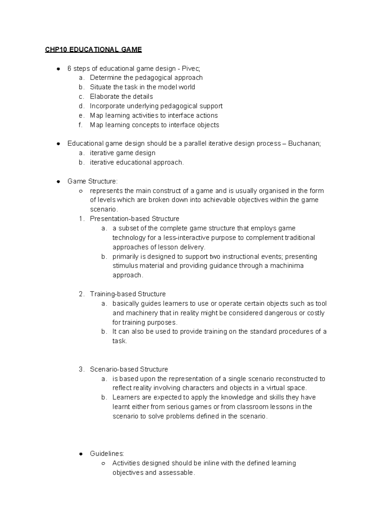 Chapter 10 Educational GAME - CHP10 EDUCATIONAL GAME 6 steps of ...