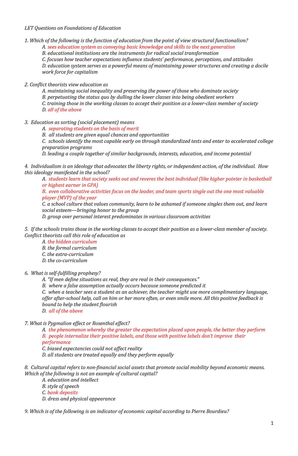 foundations of education essay questions