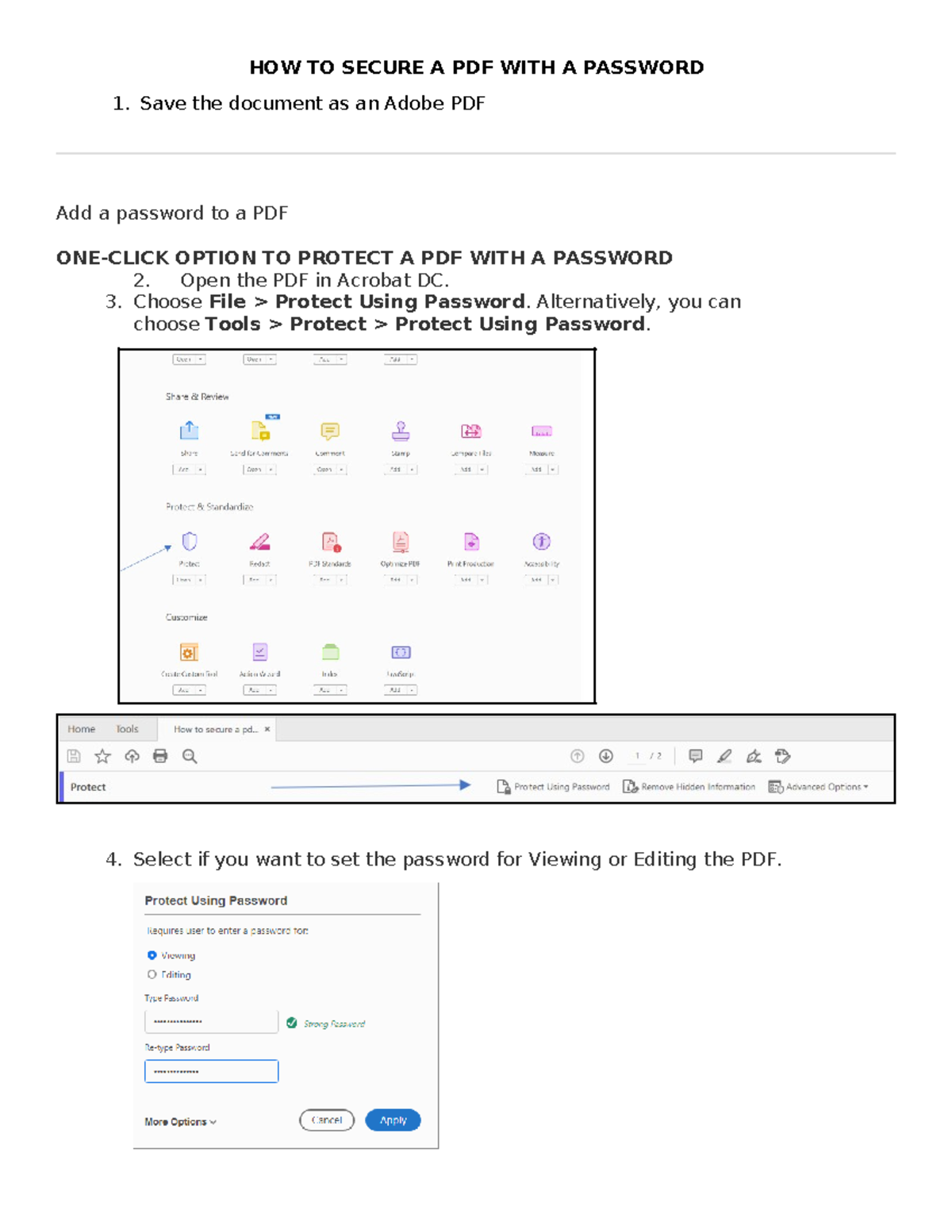 HOW TO Secure A PDF WITH A Password - new - HOW TO SECURE A PDF WITH A ...