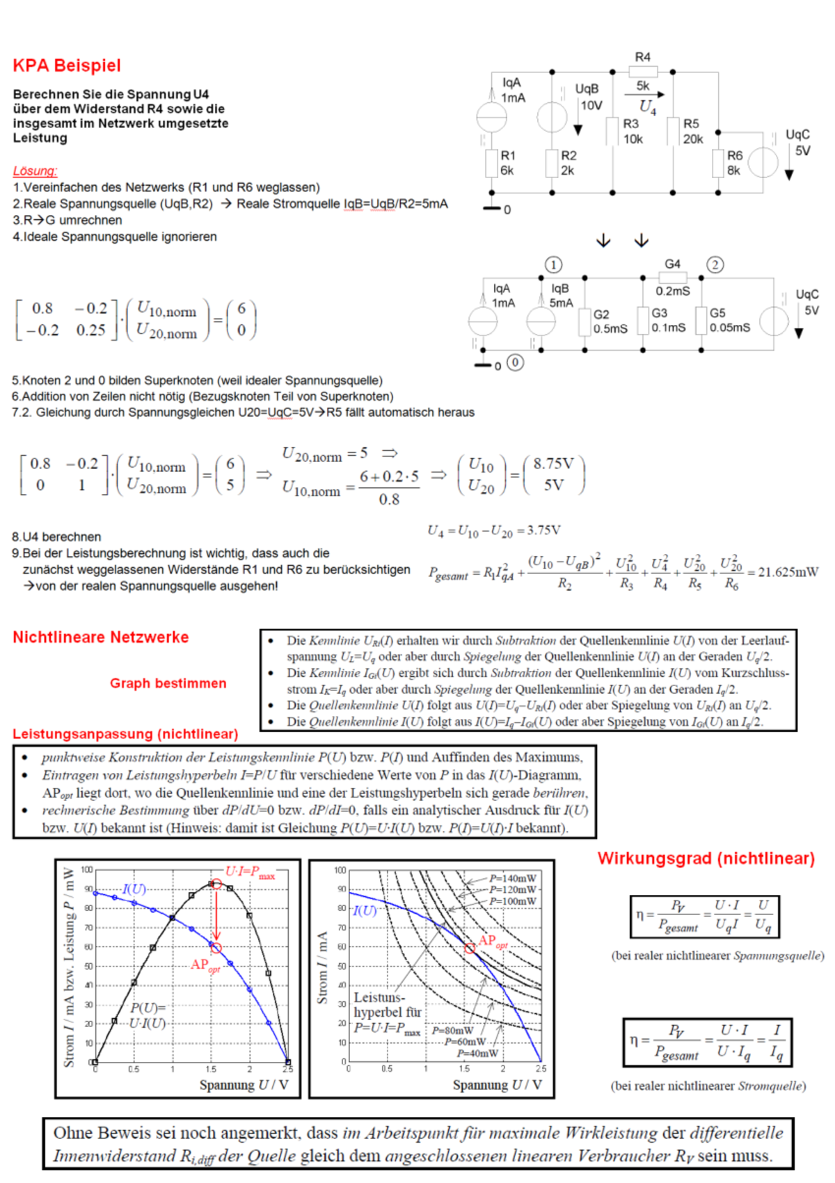 Elektrische Und Magnetische Felder Tu Dresden Formelsammlung - Gleichstromnetze, elektrische und magnetische Felder