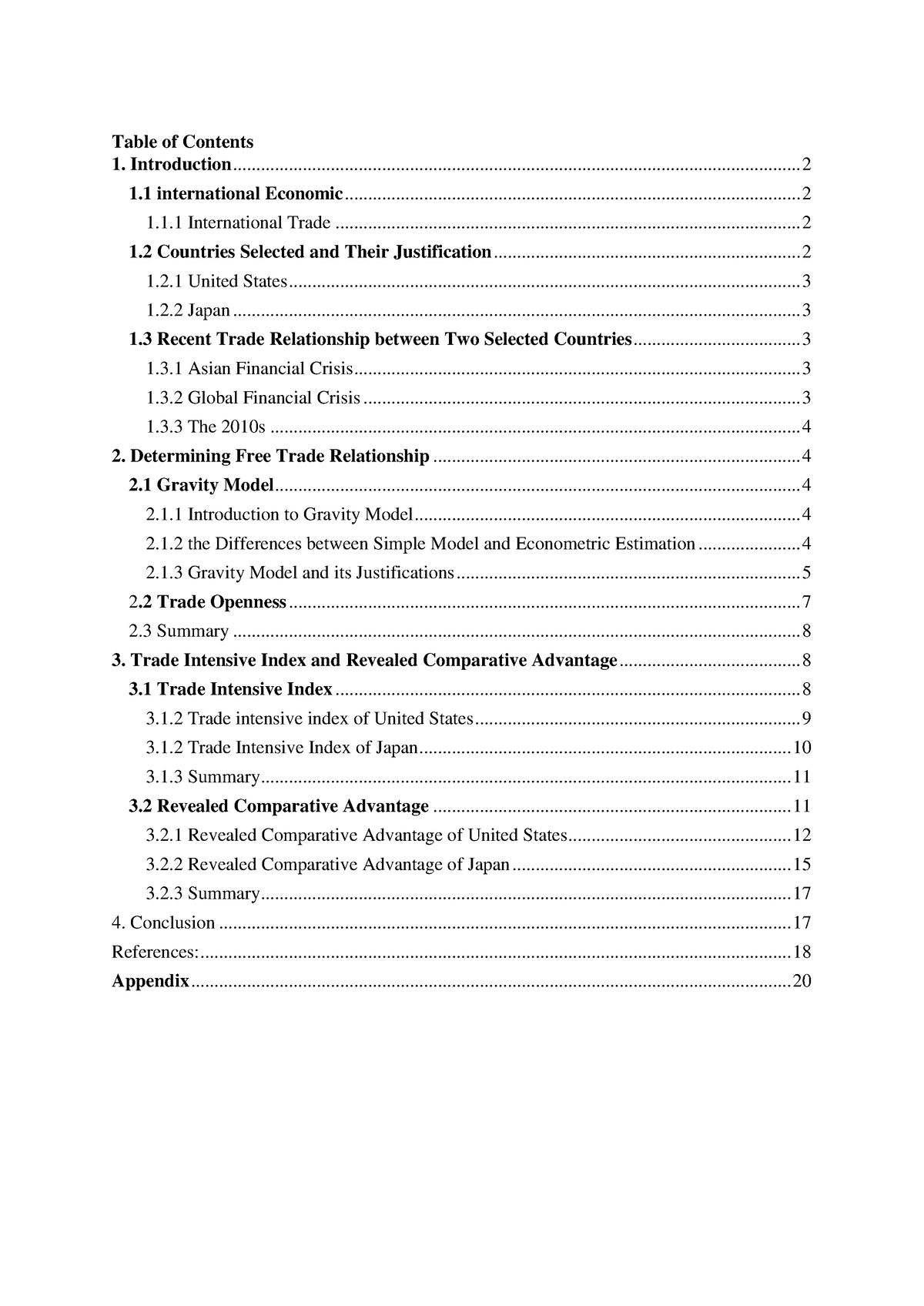 international economics assignment topics