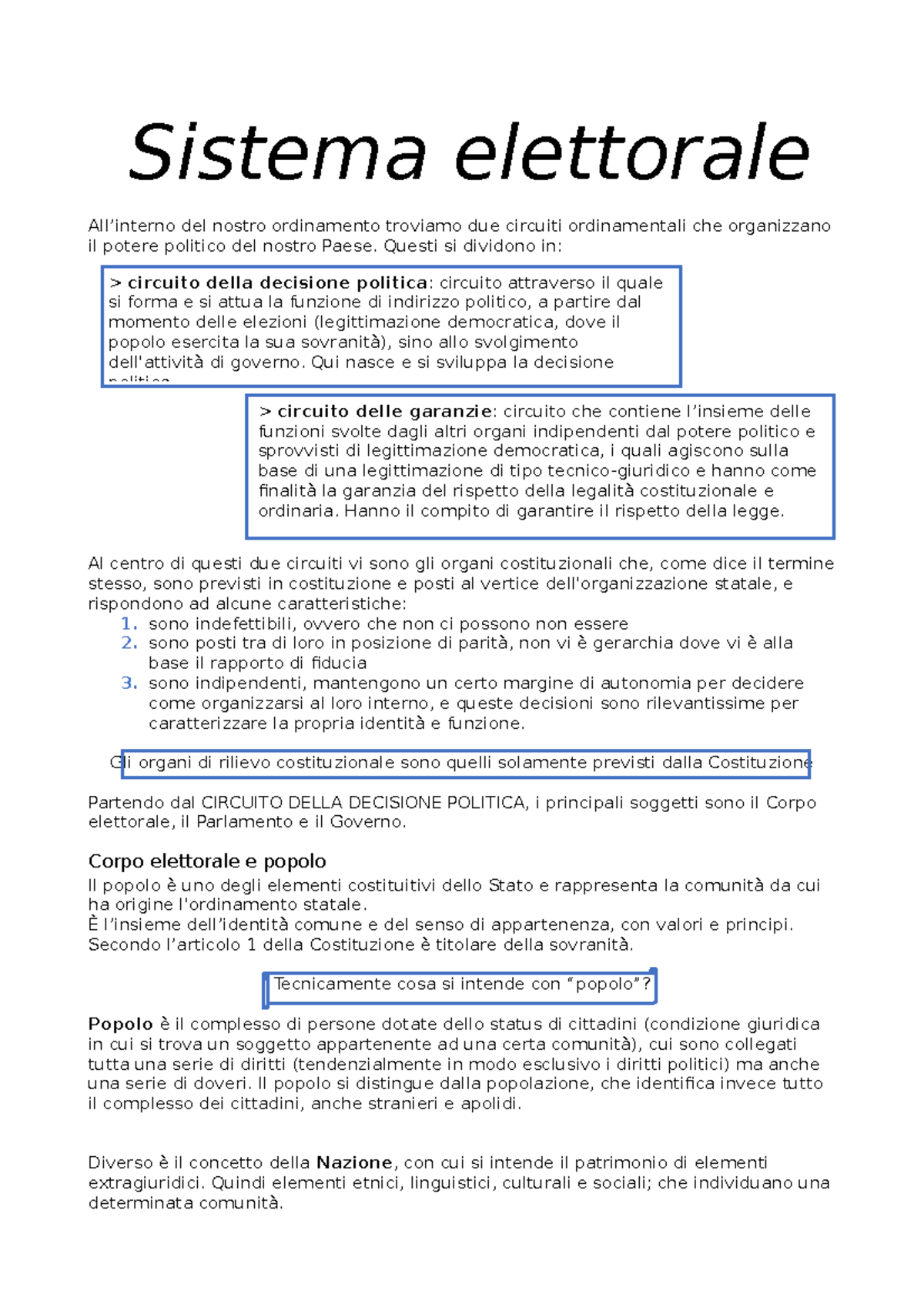7. Corpo elettorale Sistema elettorale All’interno del nostro