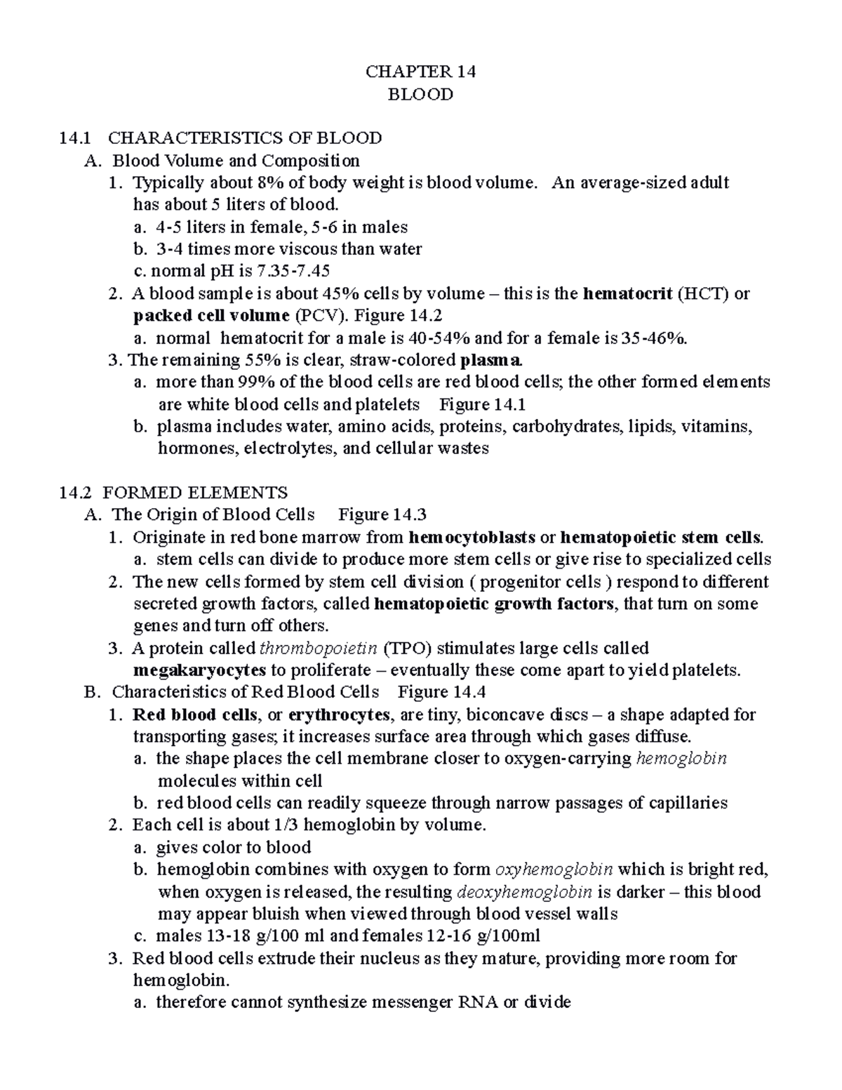 chapter-14-exam-2-chapter-14-blood-14-characteristics-of-blood-a-blood-volume-and