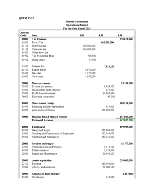 Examples of Government Financial Statements - FEDERAL GOVERNMENT ...