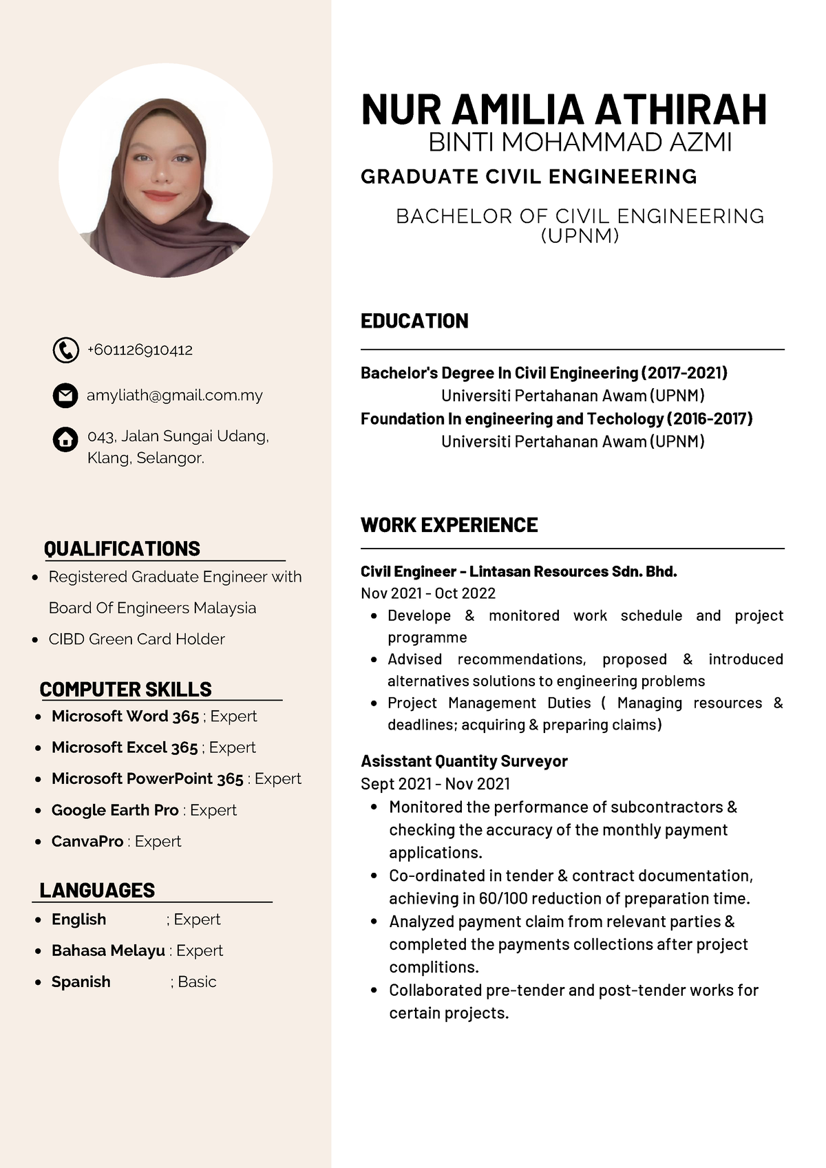 Dummy Resume TTS2113 - + 043, Jalan Sungai Udang, Klang, Selangor ...