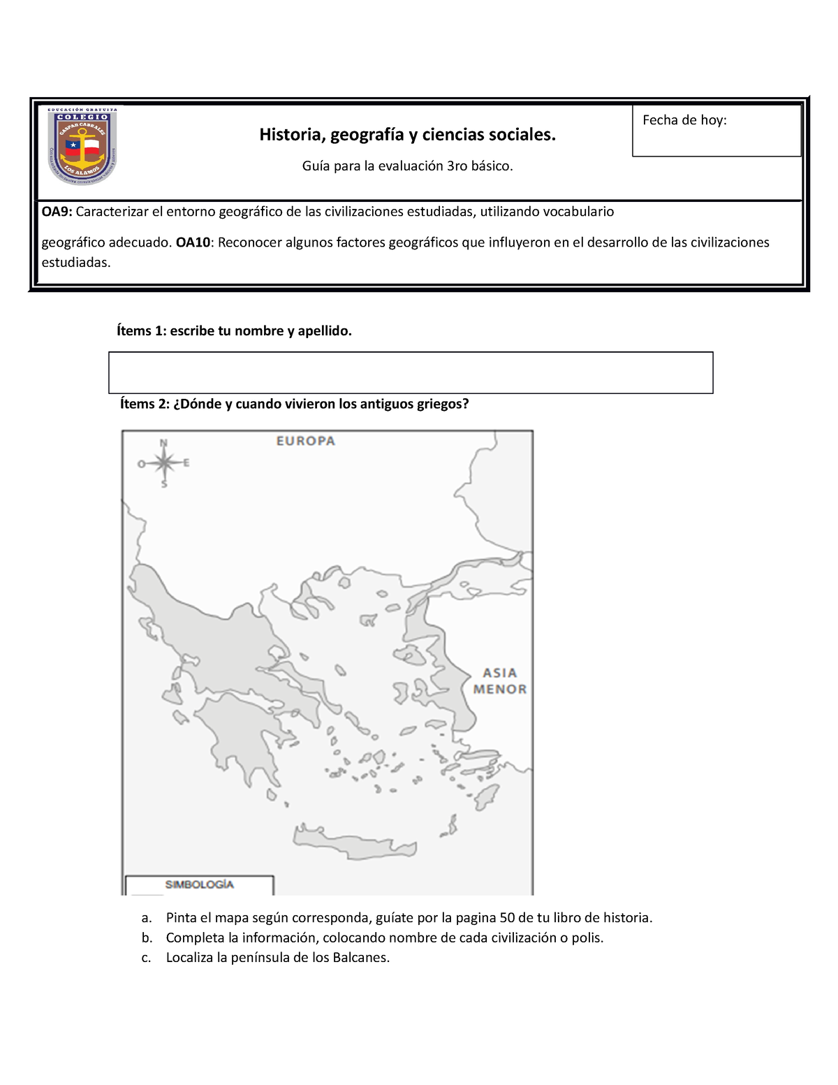 Guías de historia y geografía worksheet