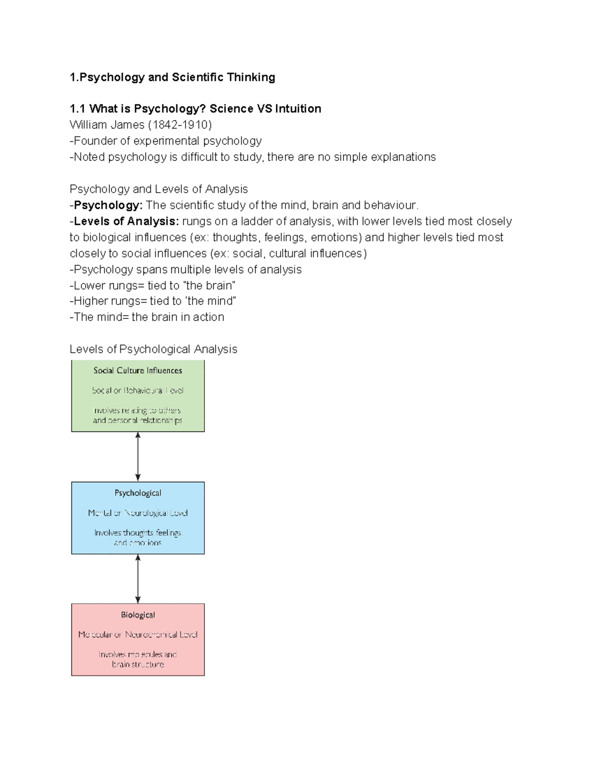 Psych Chapter 1 - 1 and Scientific Thinking 1 What is Psychology ...