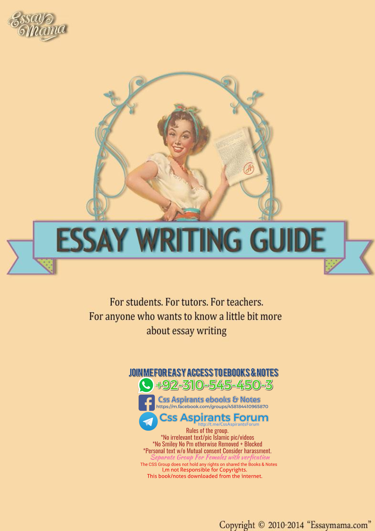 Essay Writing Guide - For Practice - Table Of Contents Part 1 The Essay ...