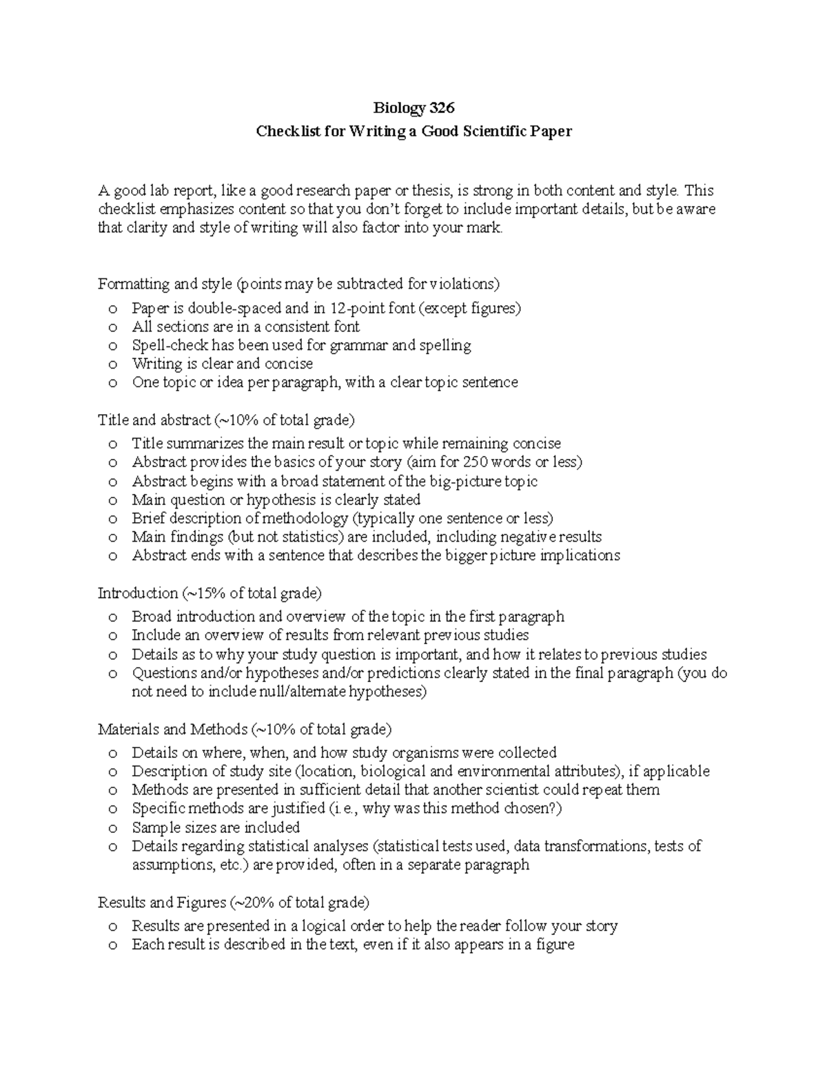 Scientific Paper - This checklist emphasizes content so that you don’t ...