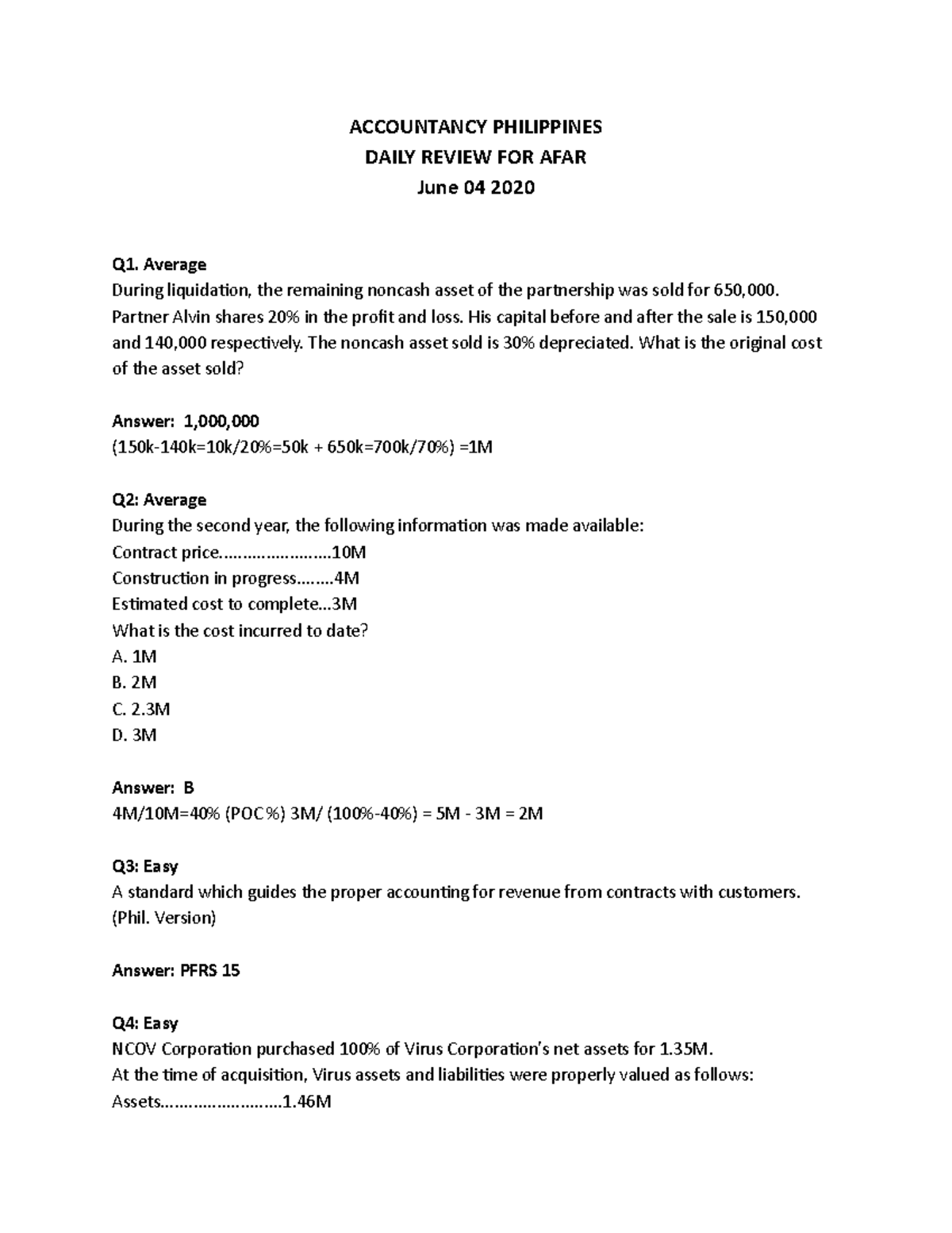 Accountancy Ph Afar Notes Accountancy Philippines Daily Review For Accountancy Ph Afar Notes Accountancy Philippines Daily Review For