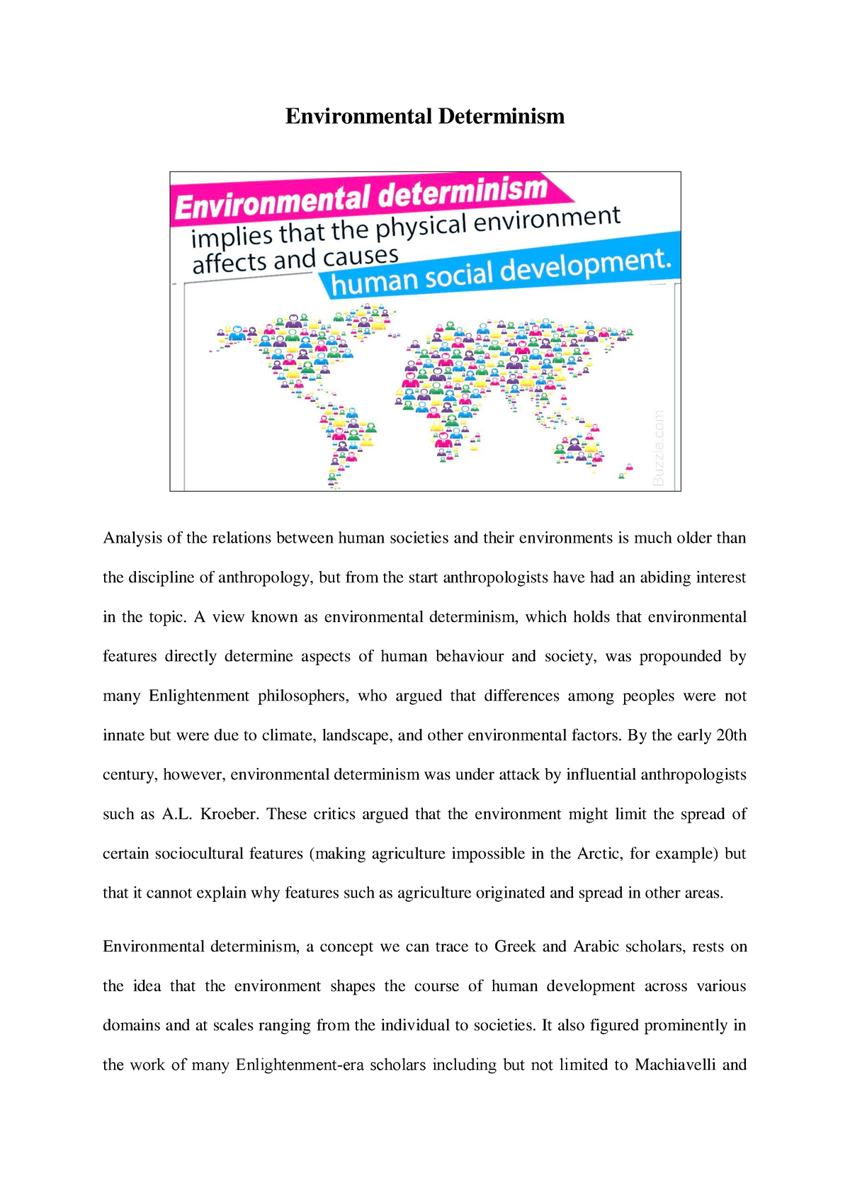 environmental determinism essay