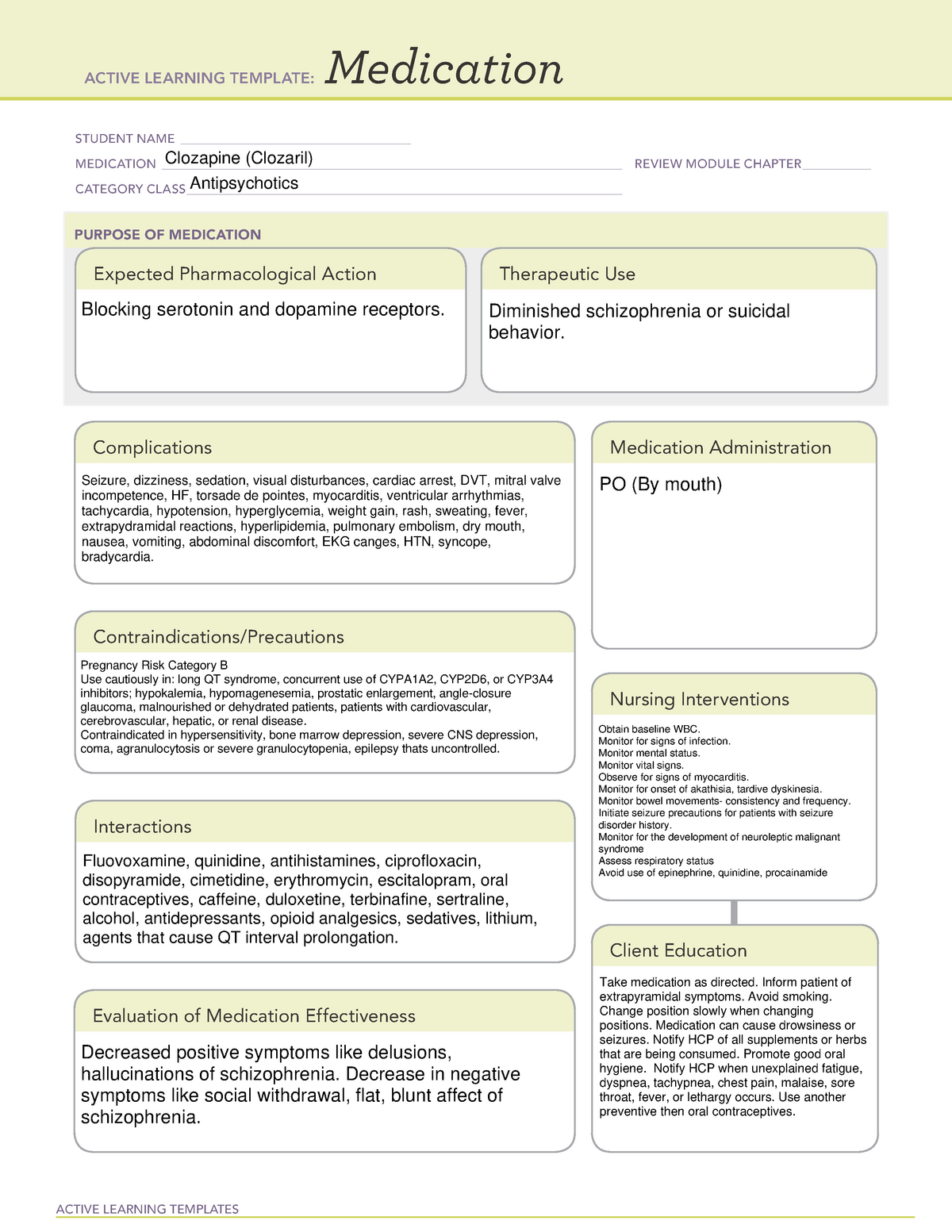 clozapine-drug-card-pharm-active-learning-templates-medication-student-name