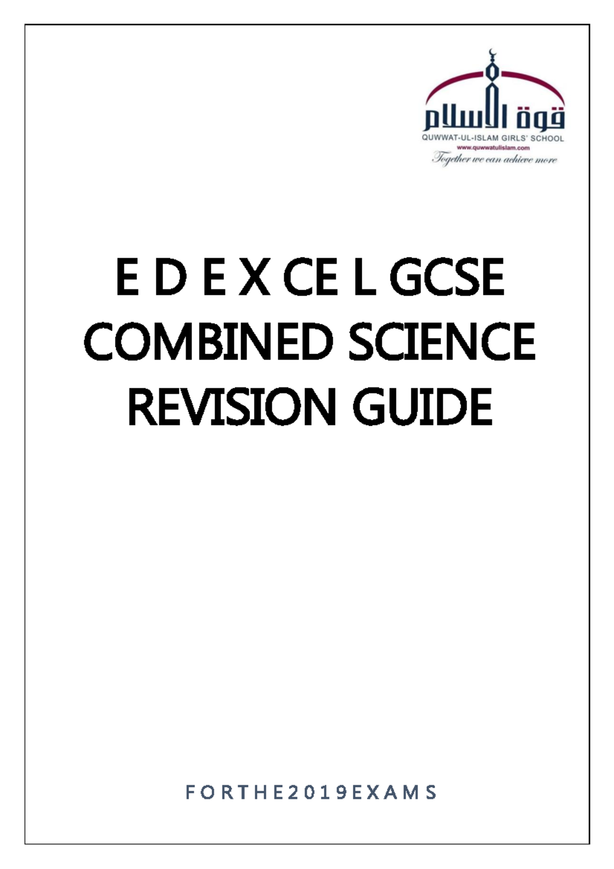Edexcel-GCSE-Science-Revision-Pack - E D E X CE L GCSE COMBINED SCIENCE ...