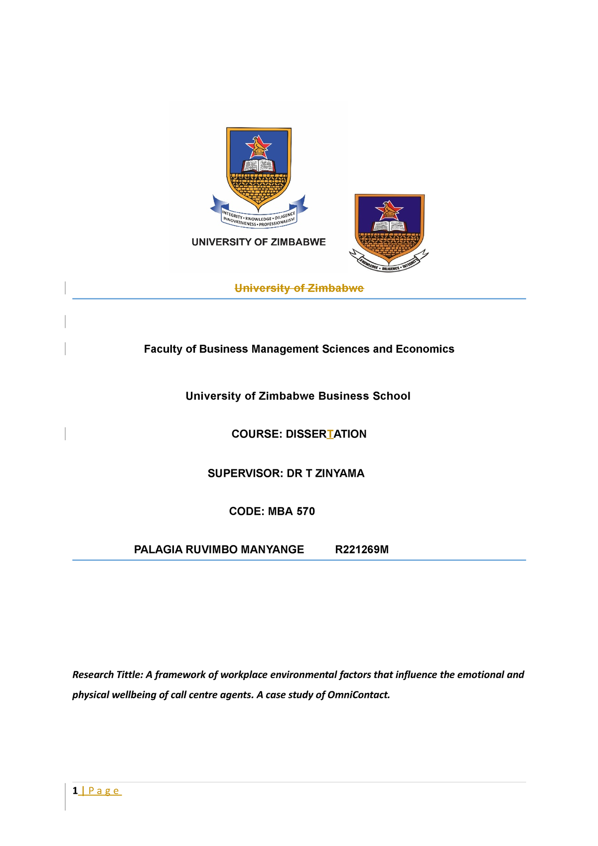 university of zimbabwe thesis