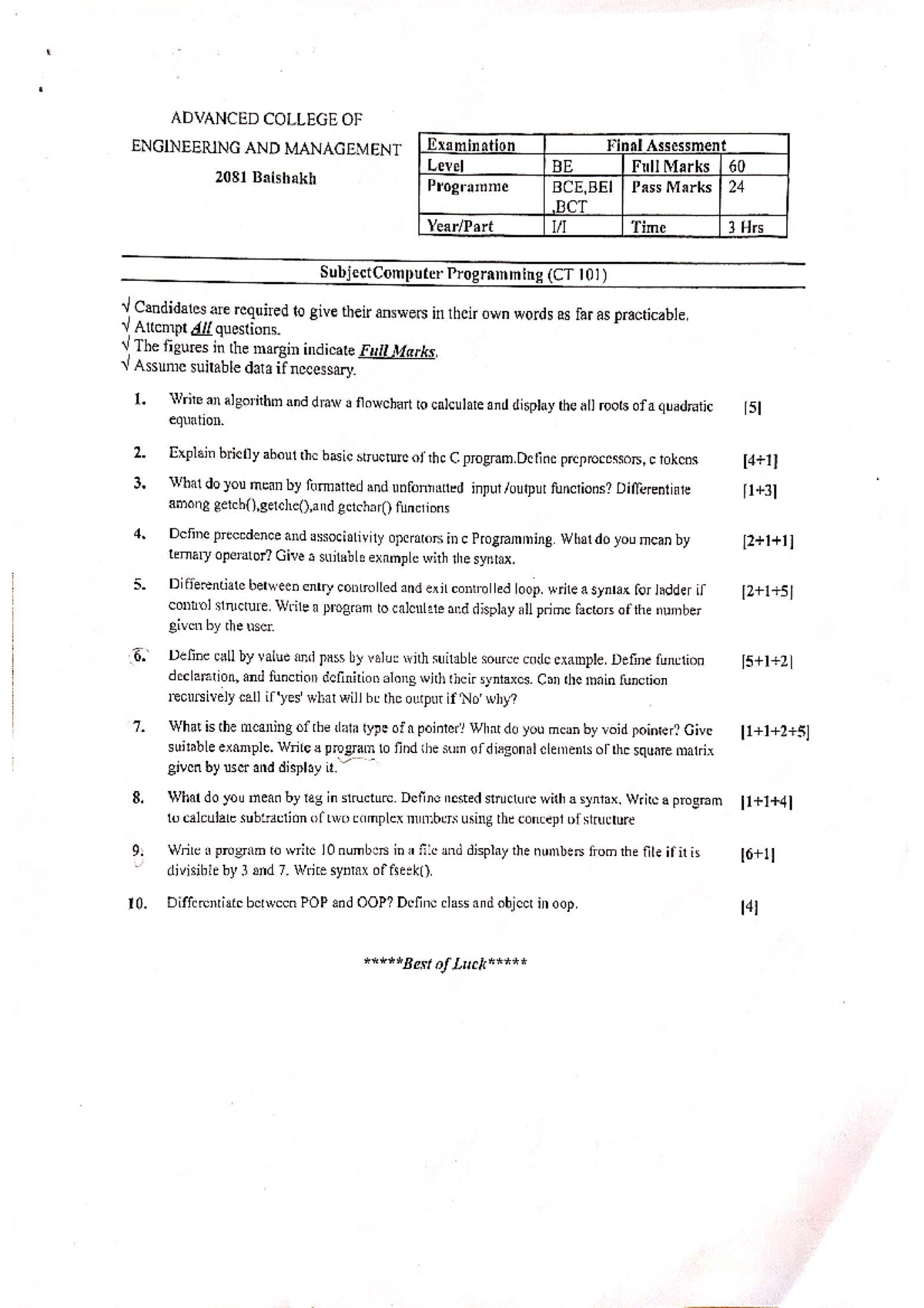 1st sem Assessment 2 2024-04-14 2024042453454 PM - Computer Engineering ...