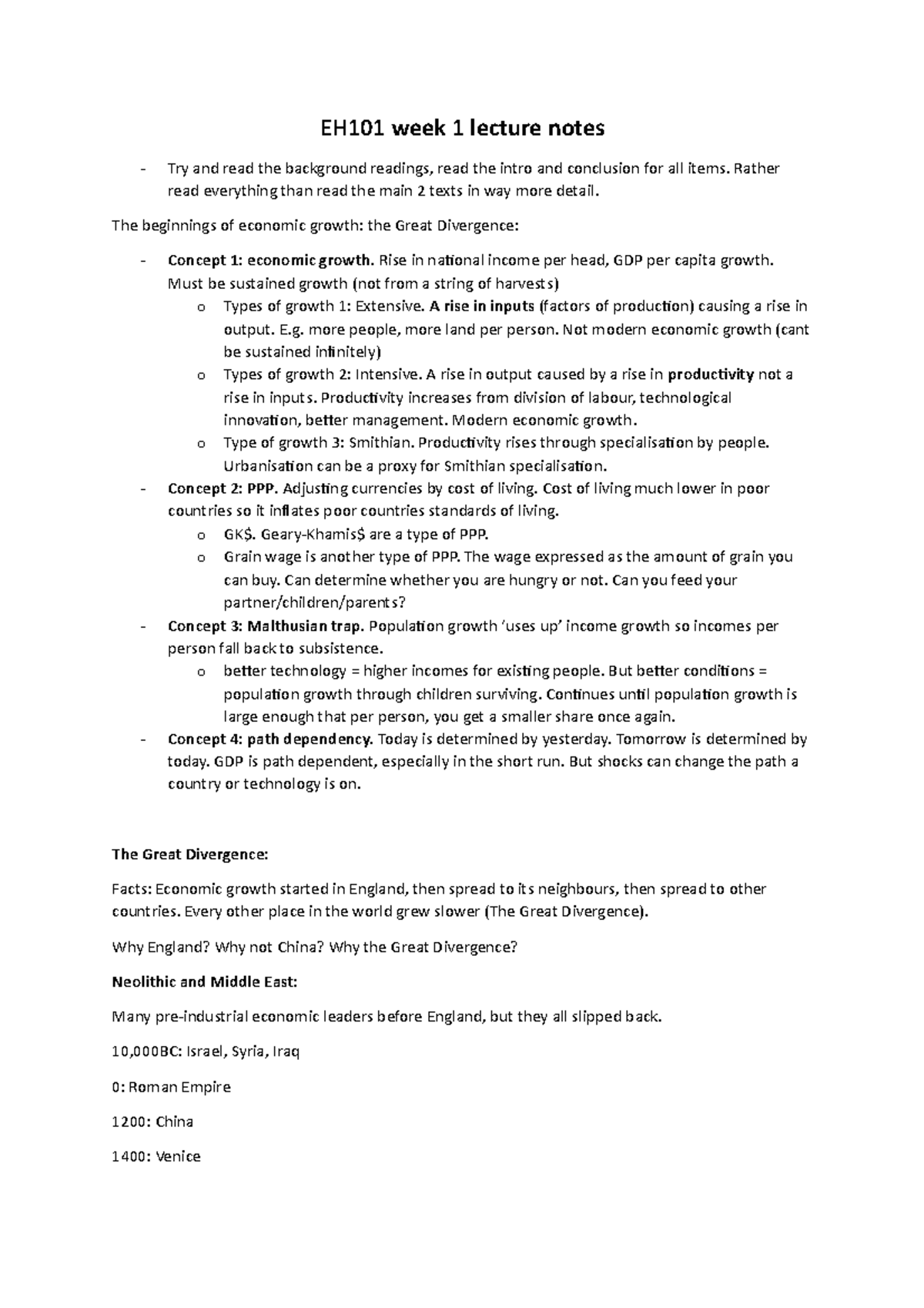 EH101 week 1 lecture notes - EH101 week 1 lecture notes Try and read ...