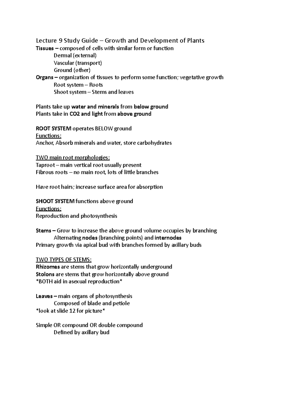 Lecture 9 Study Guide - Lecture 9 Study Guide – Growth and Development ...