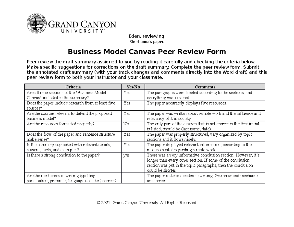 peer review assignment in canvas