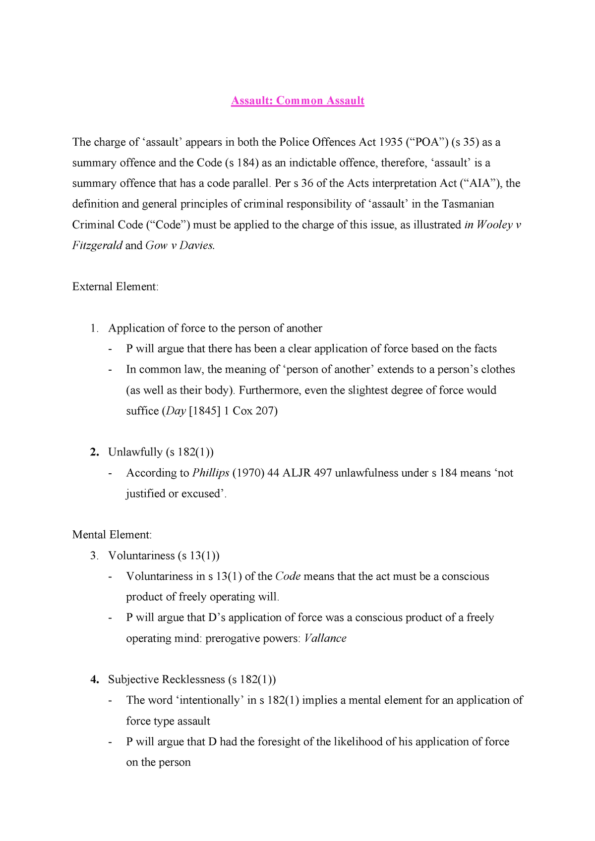 common assault case study uk