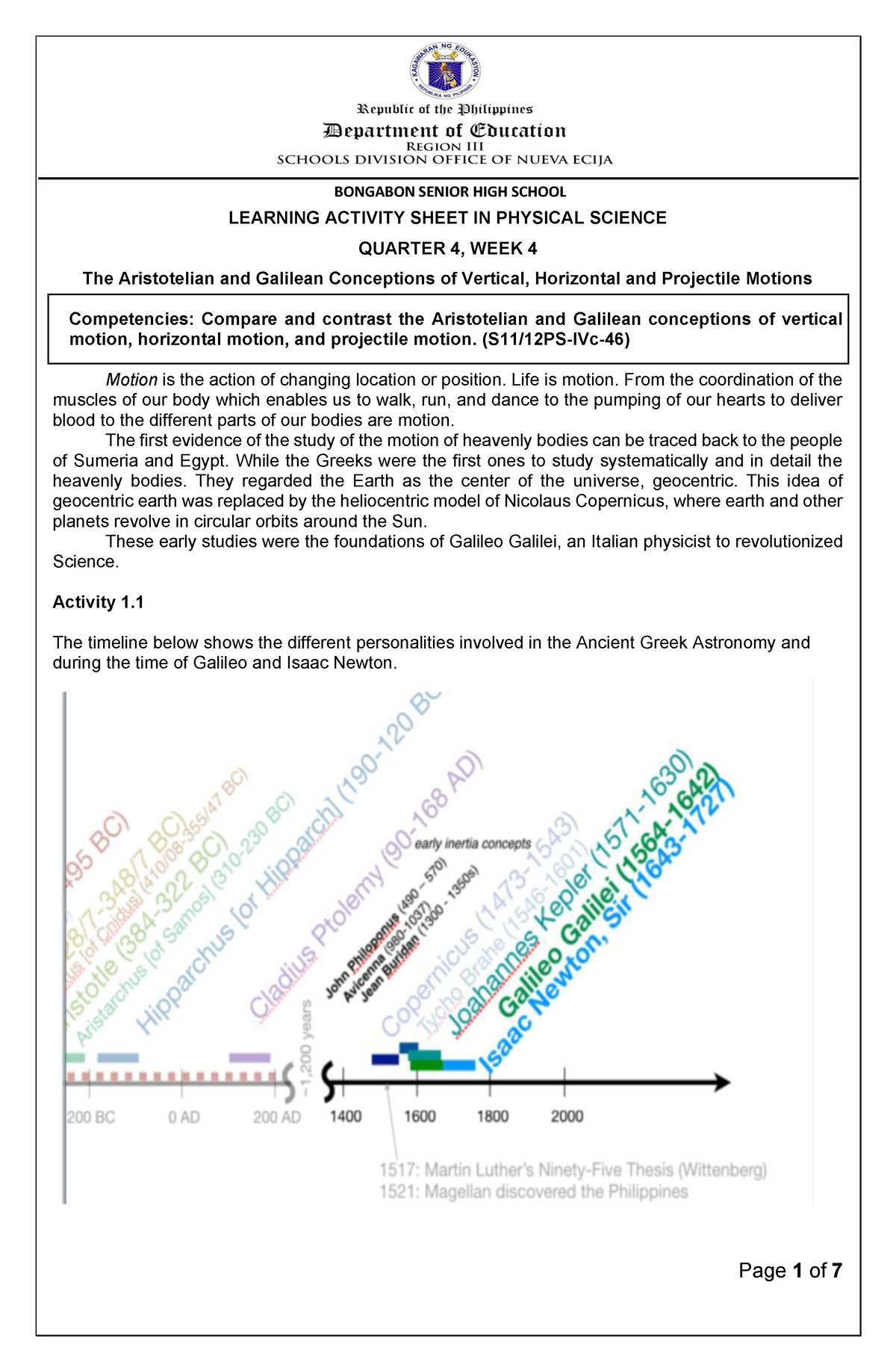 aristotle timeline of astronomy